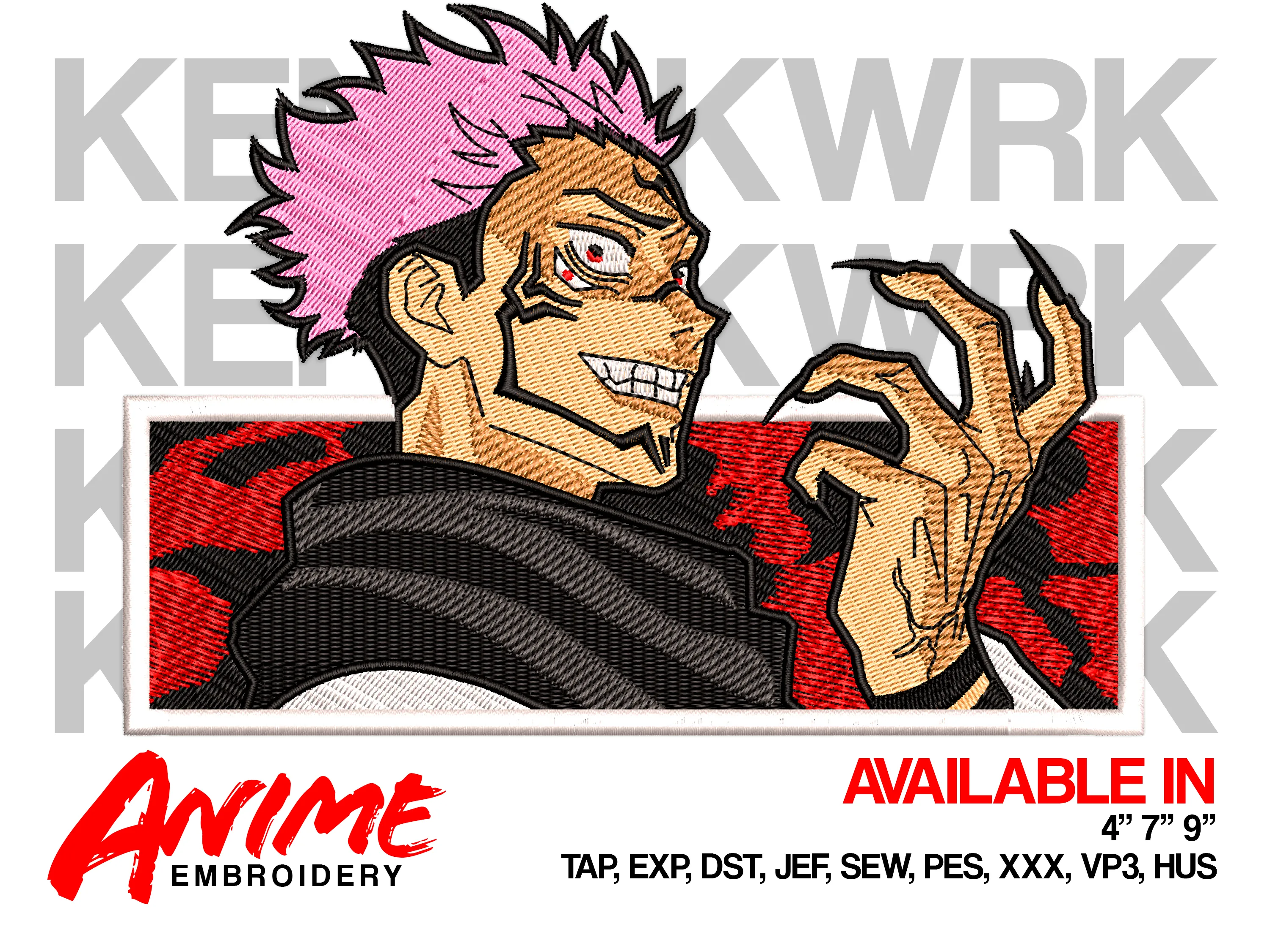 Alternative view of  Embroidered Anime Character Design 