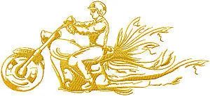 Alternative view of  Speeding Motorcycle Embroidery Design 