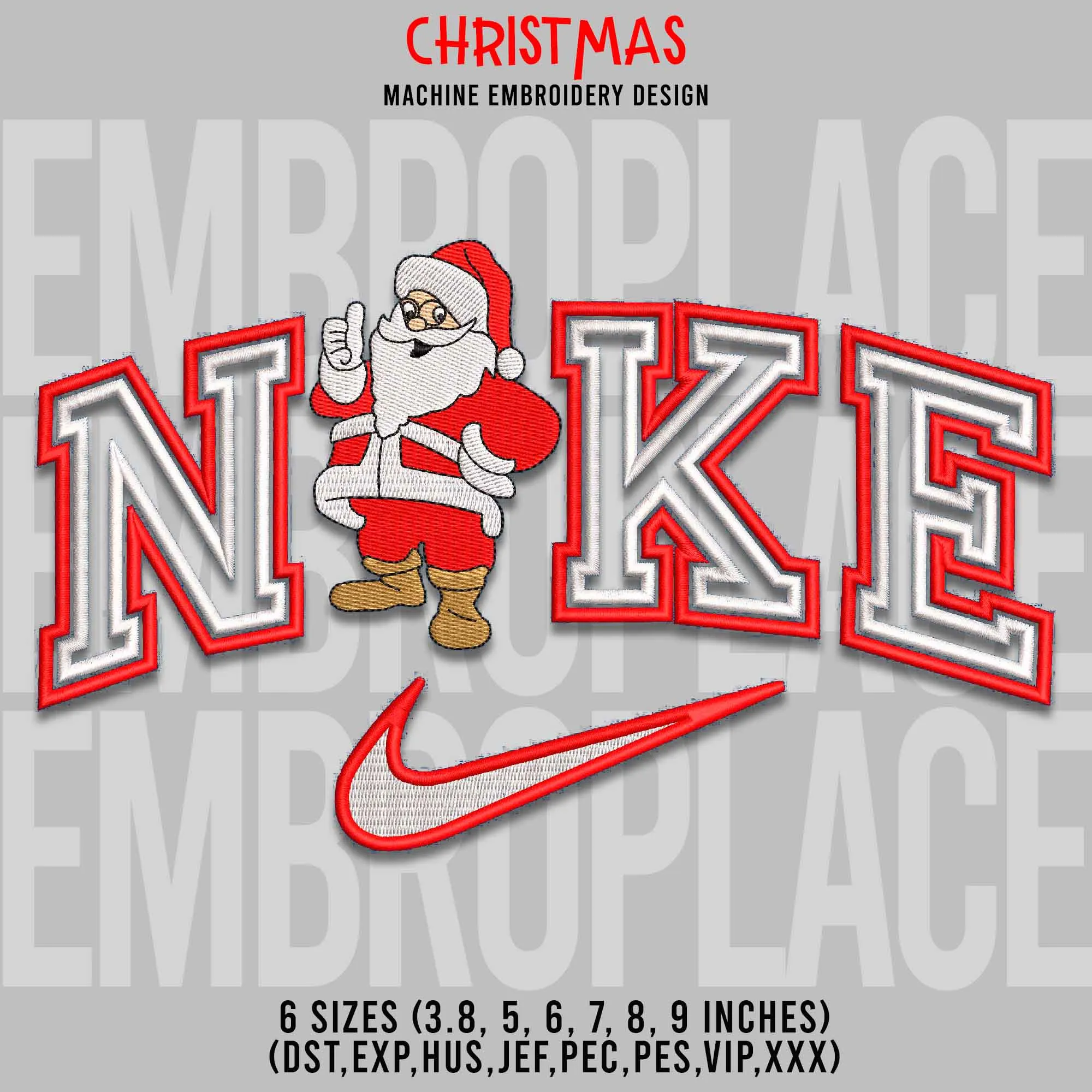 Alternative view of  Santa Claus Nike Embroidery Design 