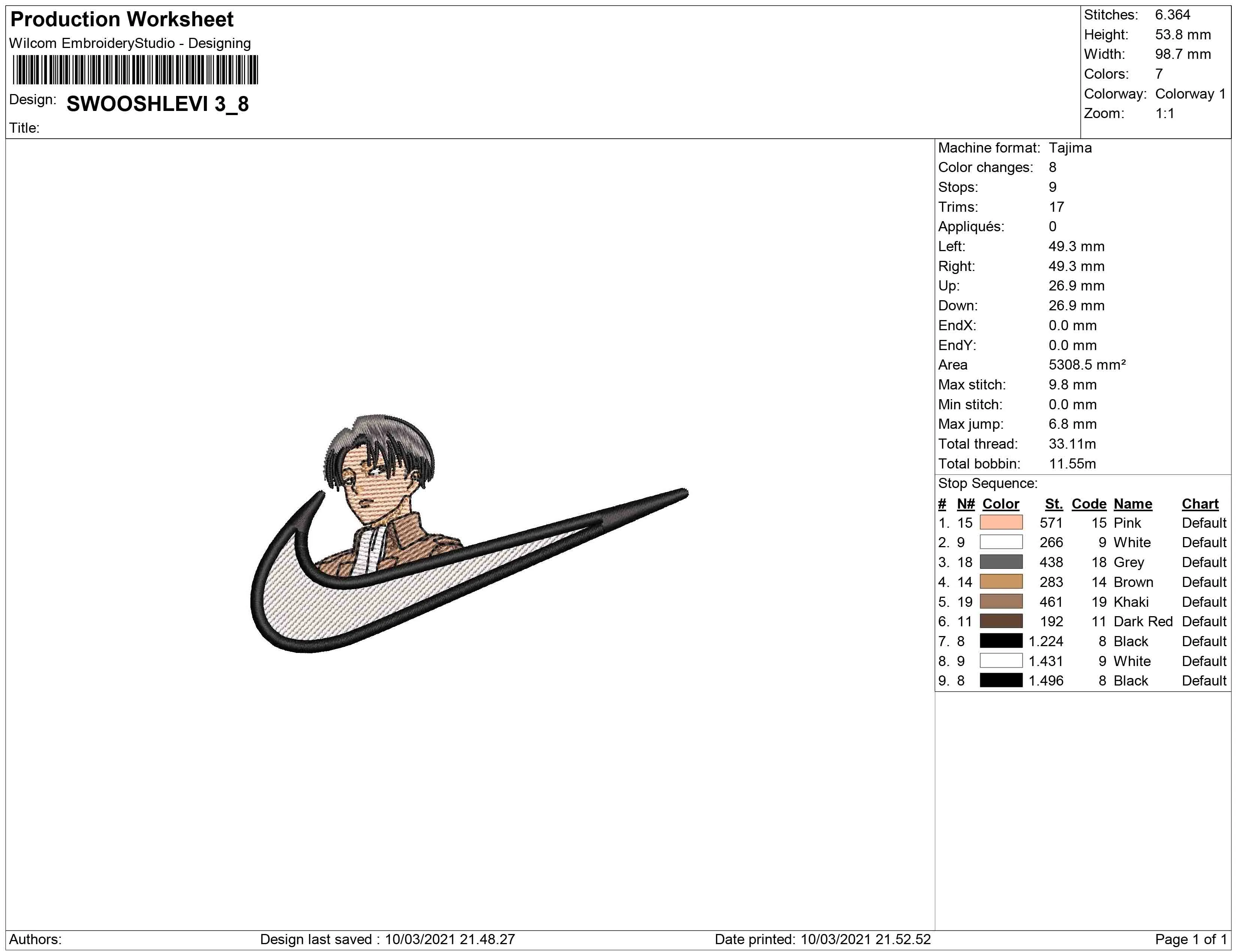 Alternative view of  Levi Ackerman Embroidered Logo 