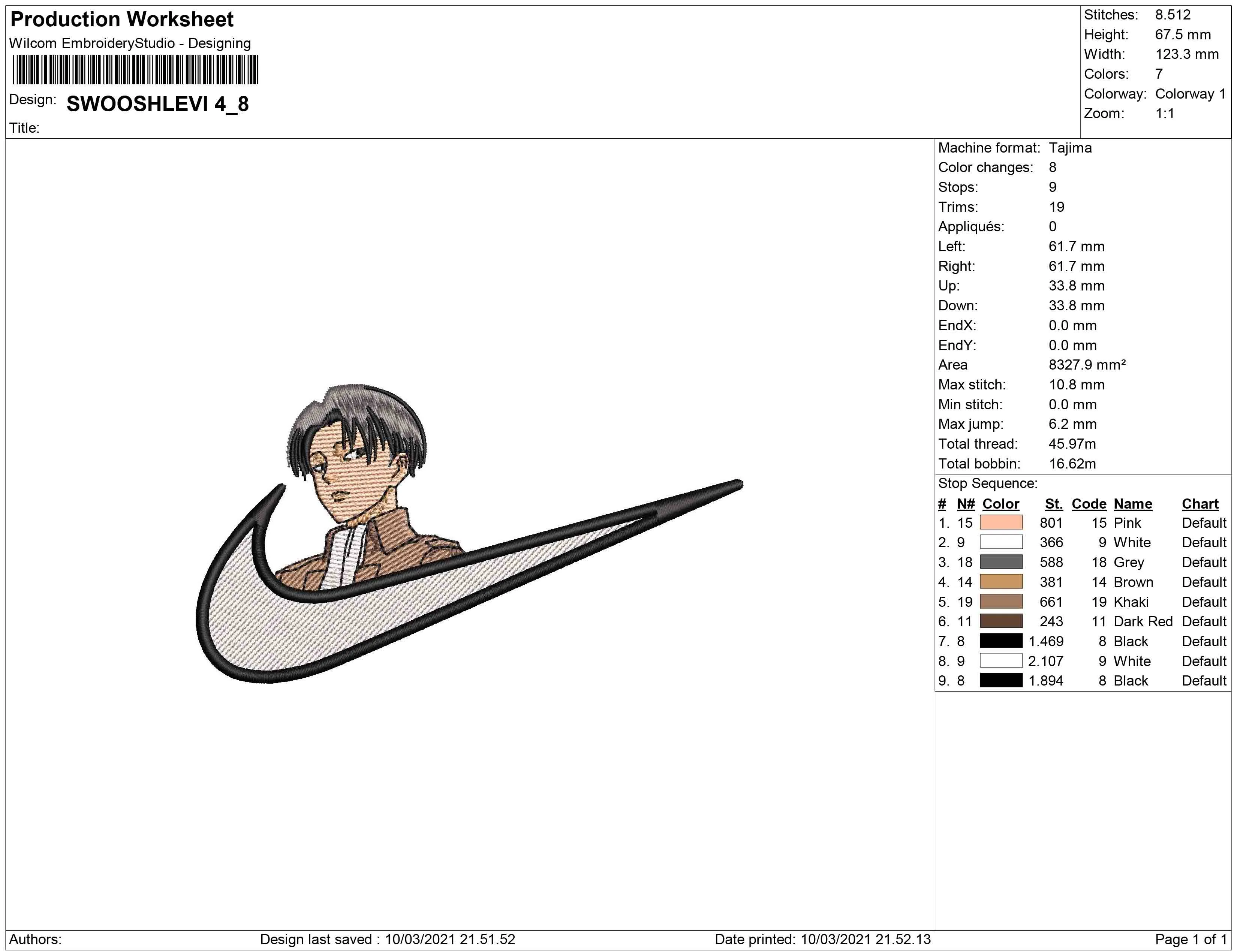 Alternative view of  Levi Ackerman Embroidered Logo 
