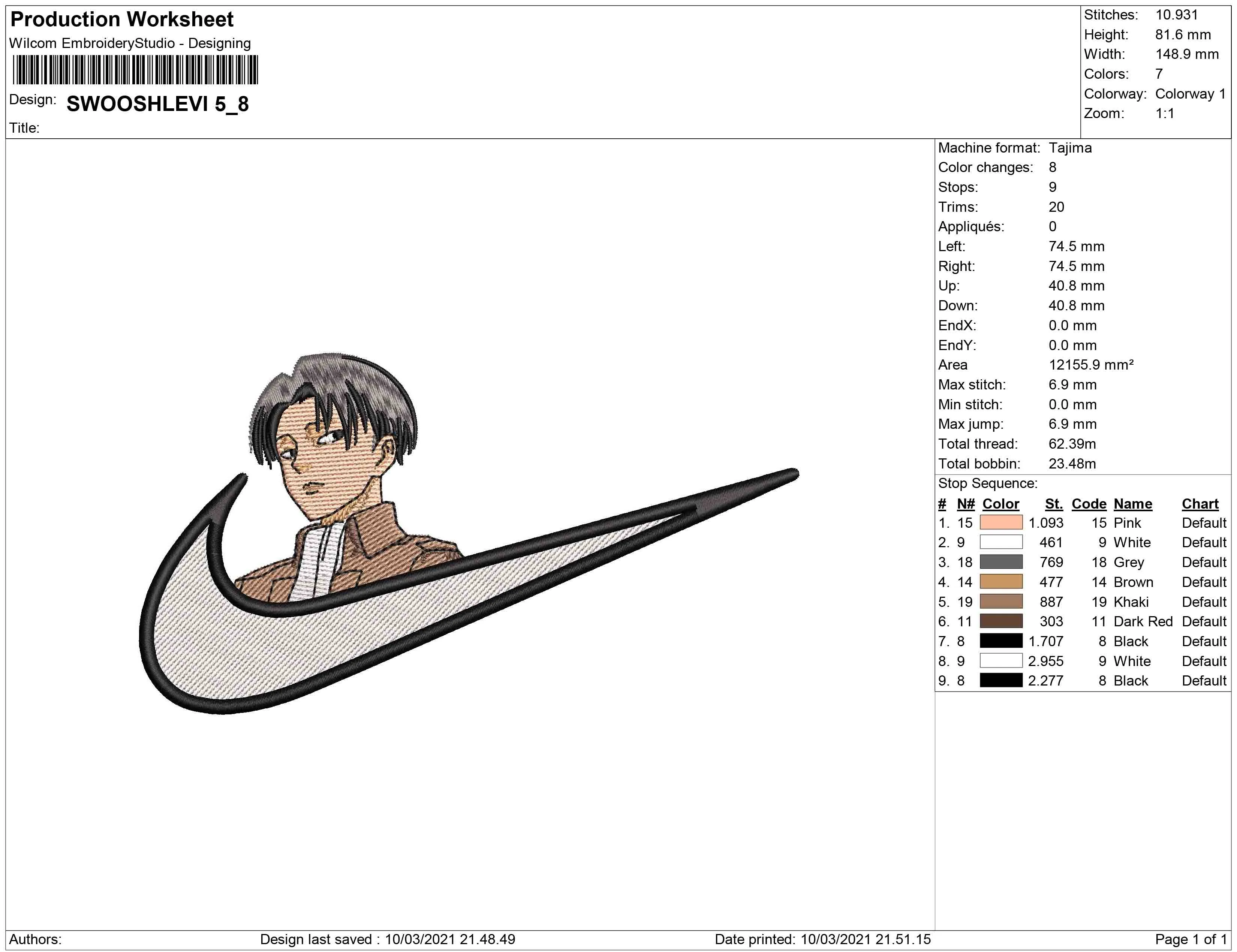 Alternative view of  Levi Ackerman Embroidered Logo 