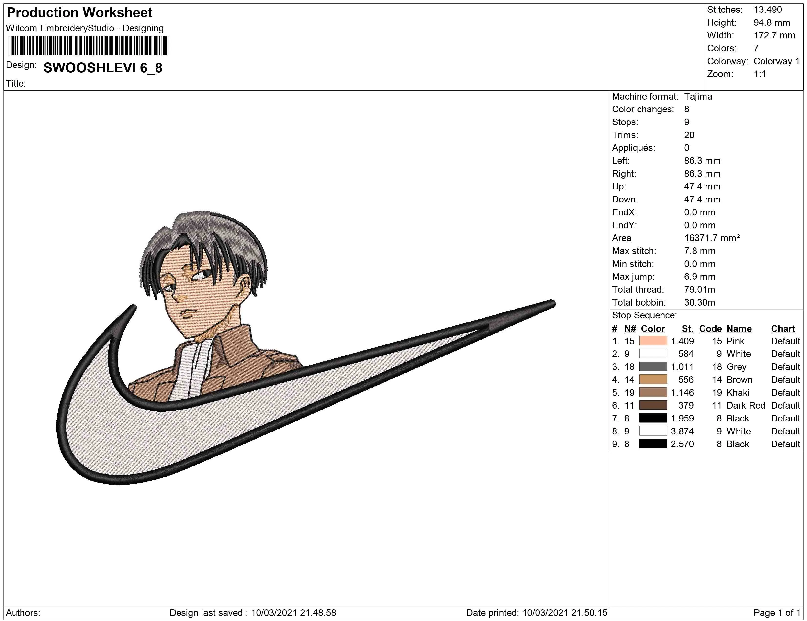 Alternative view of  Levi Ackerman Embroidered Logo 
