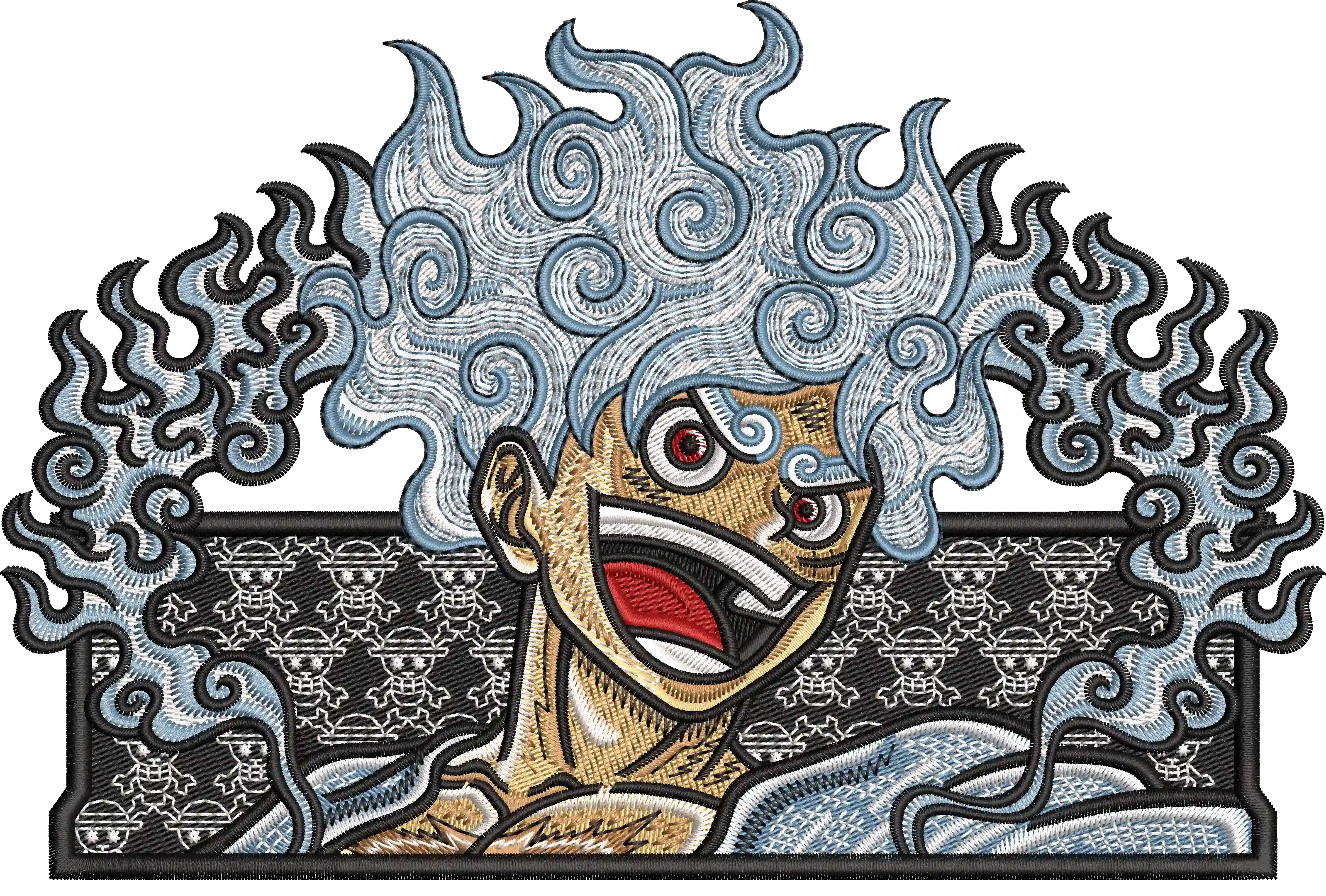 Alternative view of  Embroidered Manga Character with Flames 