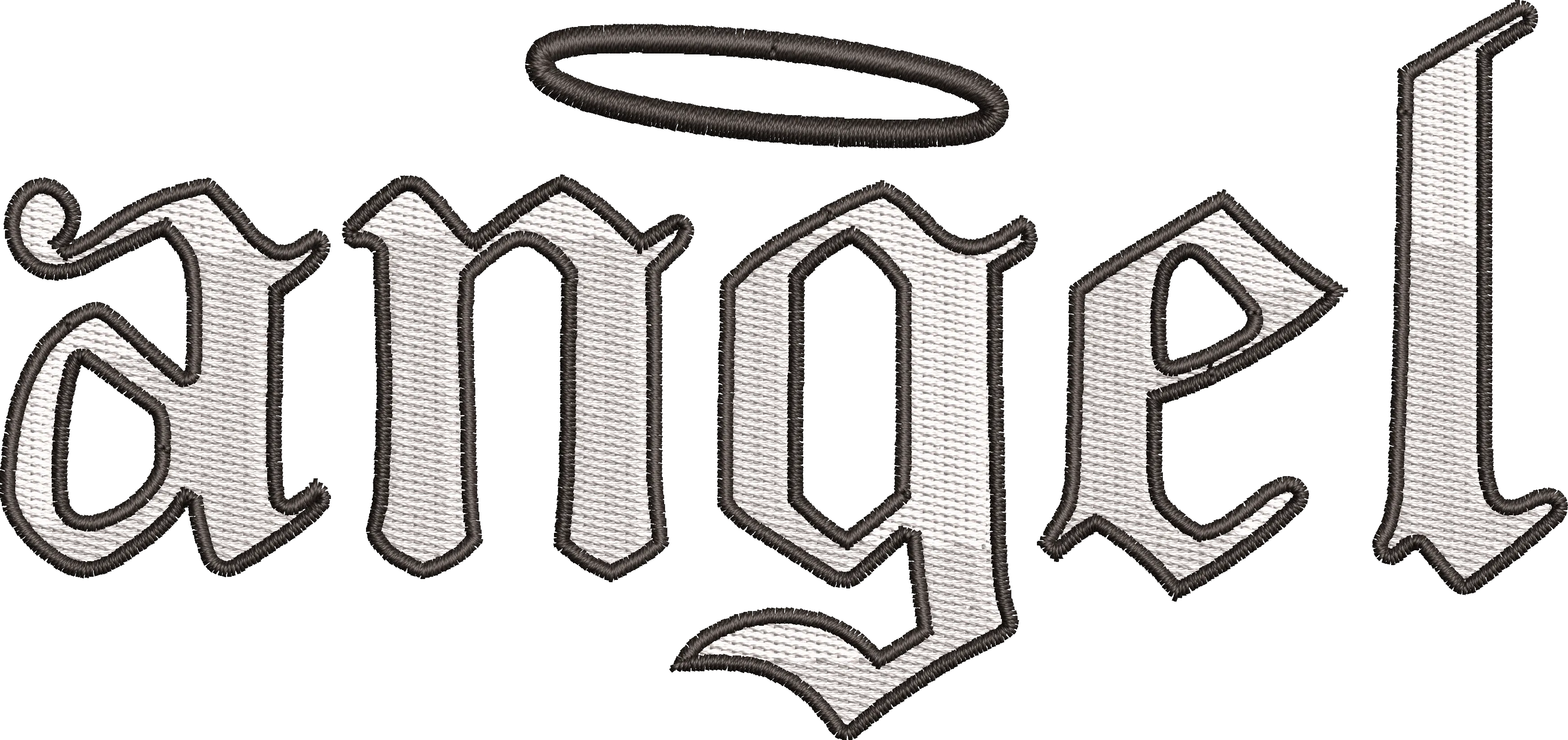 Alternative view of  Angel Embroidered Gothic Text 