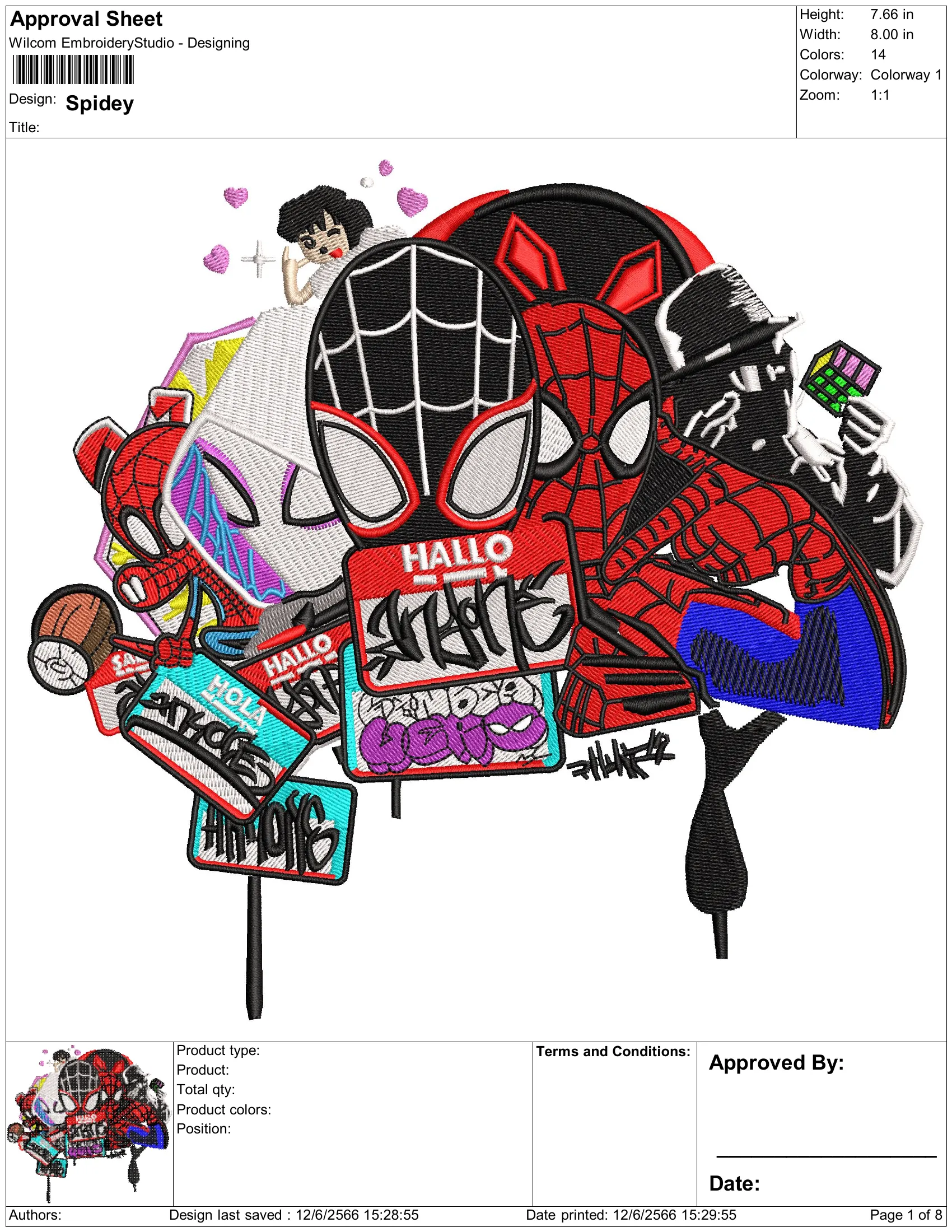 Alternative view of  Spidey Embroidery Collage 