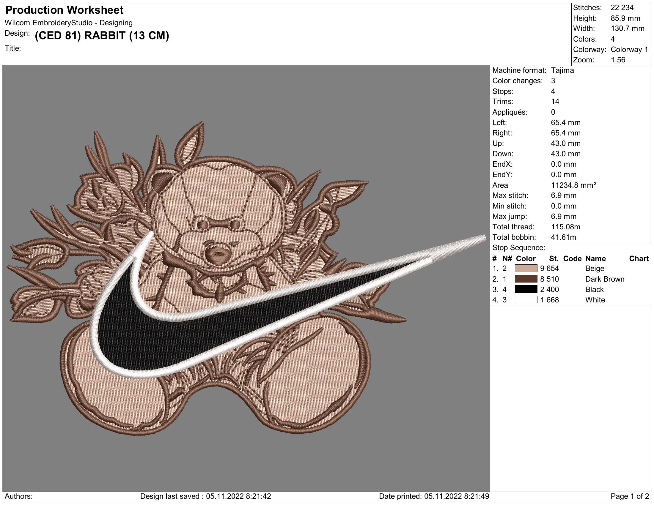 Alternative view of  Embroidered Teddy Bear with Nike Swoosh 
