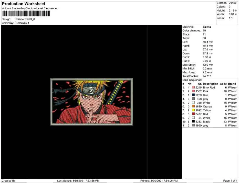 Alternative view of  Naruto Embroidered Portrait 