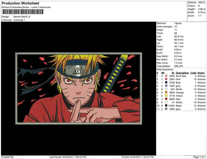 Alternative view of  Naruto Embroidered Portrait 
