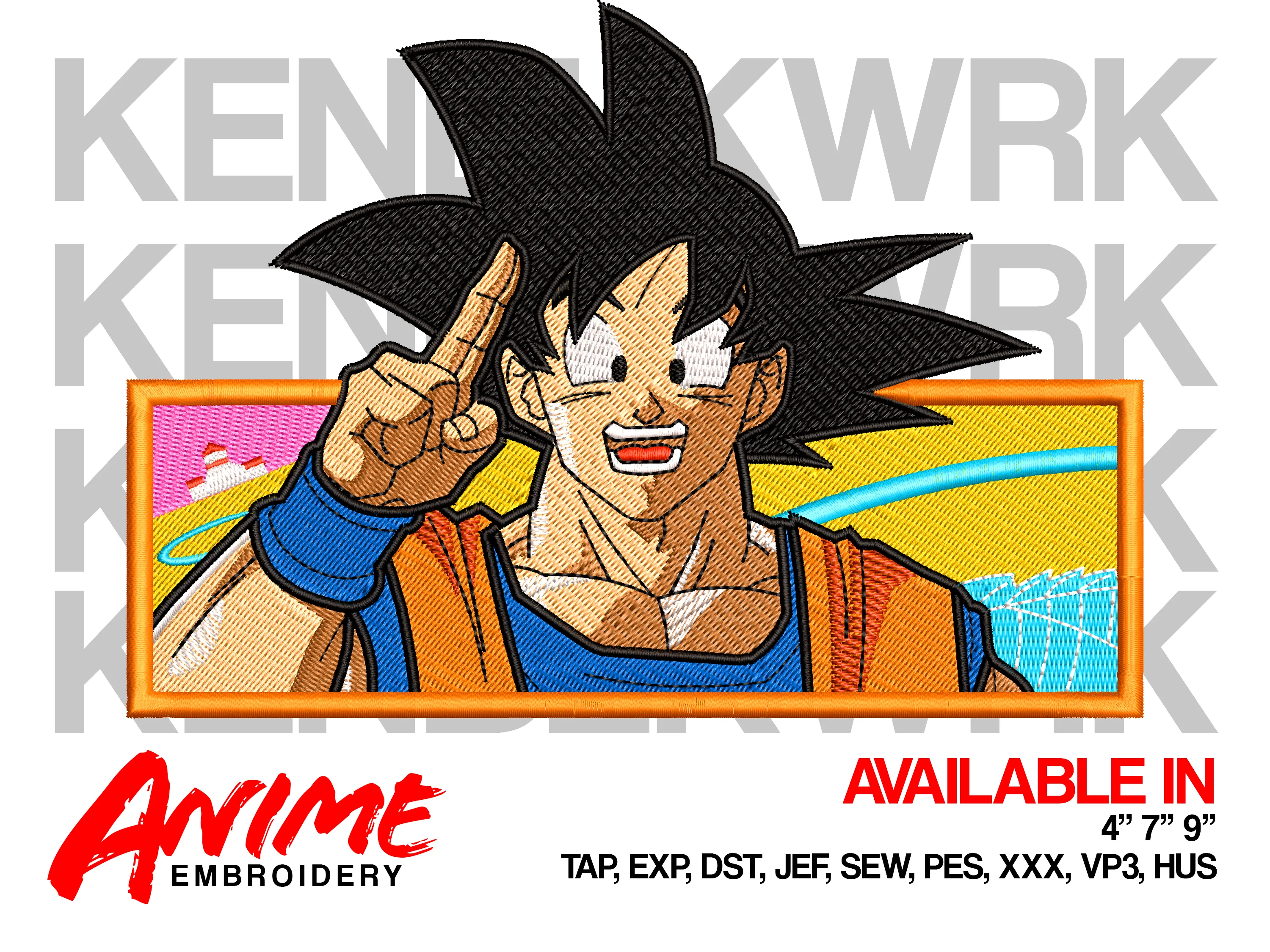 Alternative view of  Embroidered Goku Portrait 
