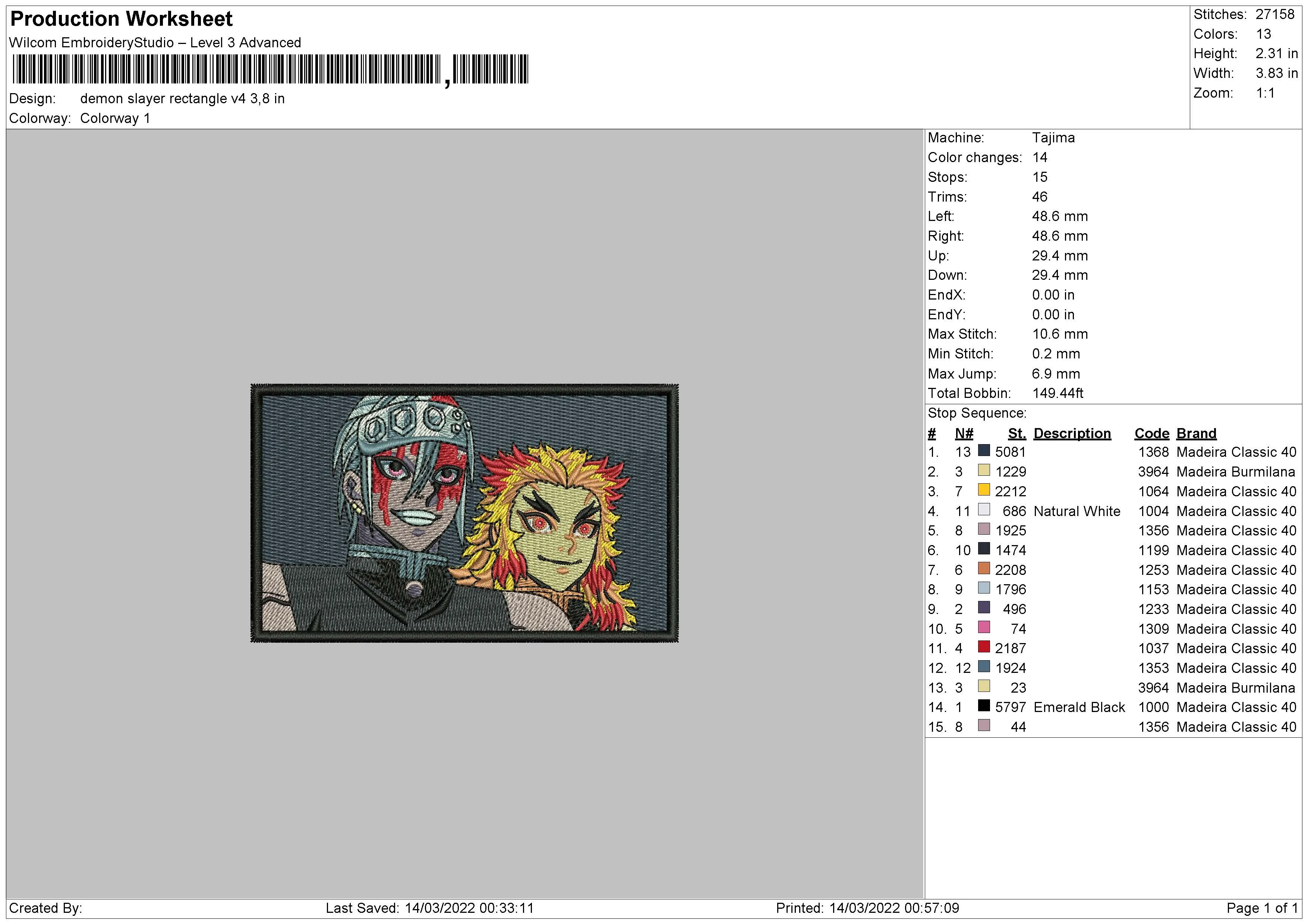 Alternative view of  Embroidered Anime Characters Duo 