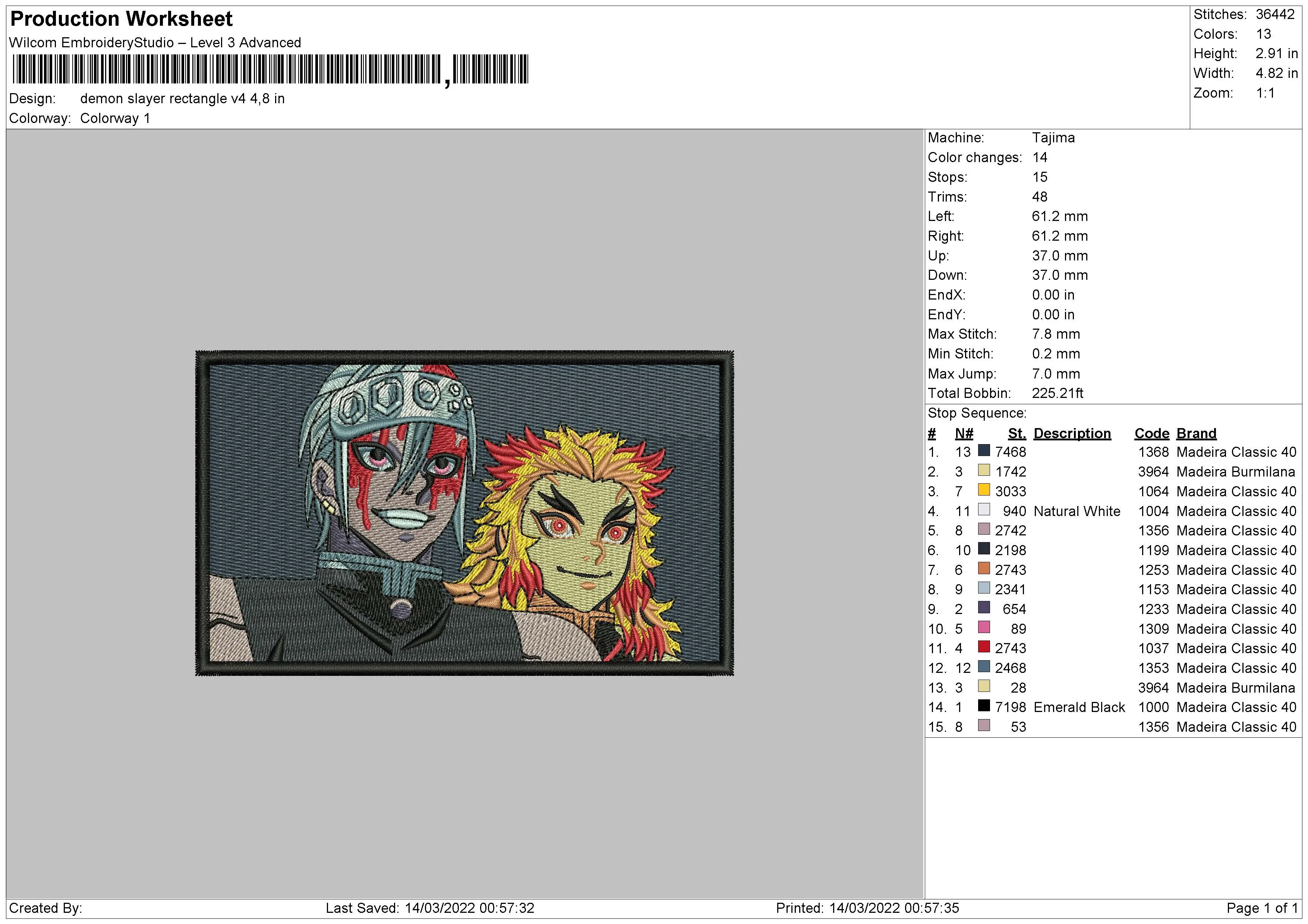Alternative view of  Embroidered Anime Characters Duo 