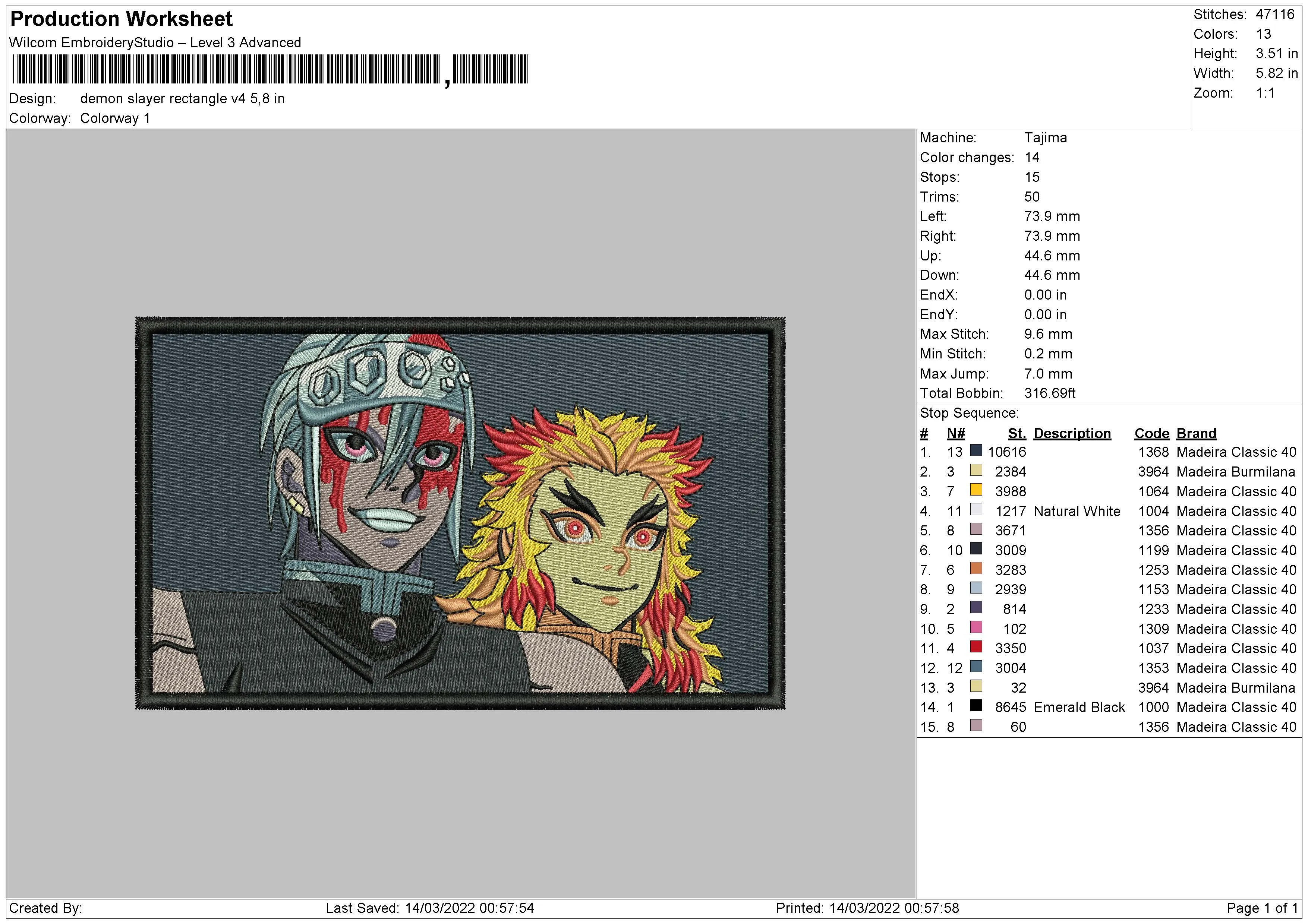 Alternative view of  Embroidered Anime Characters Duo 