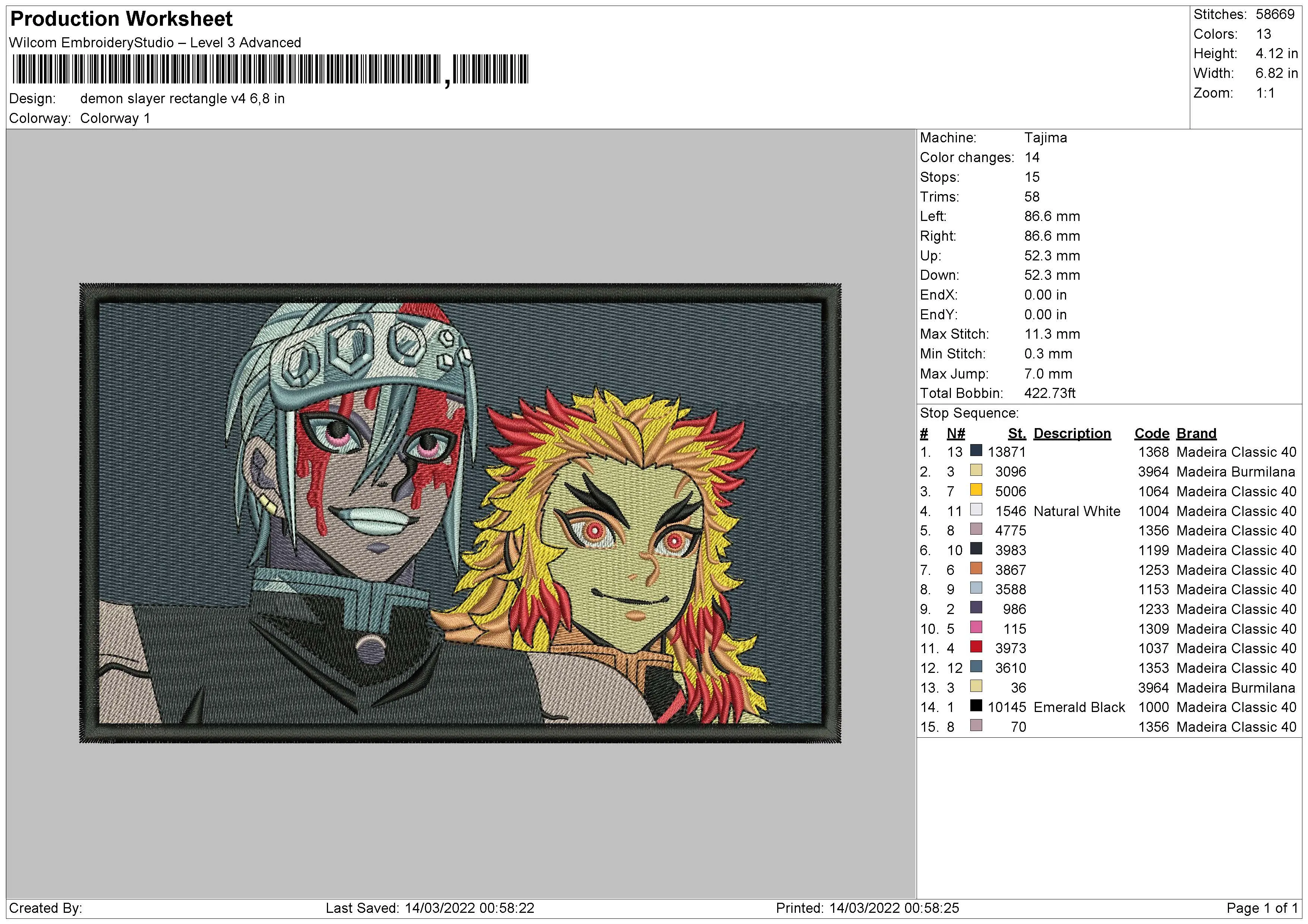 Alternative view of  Embroidered Anime Characters Duo 