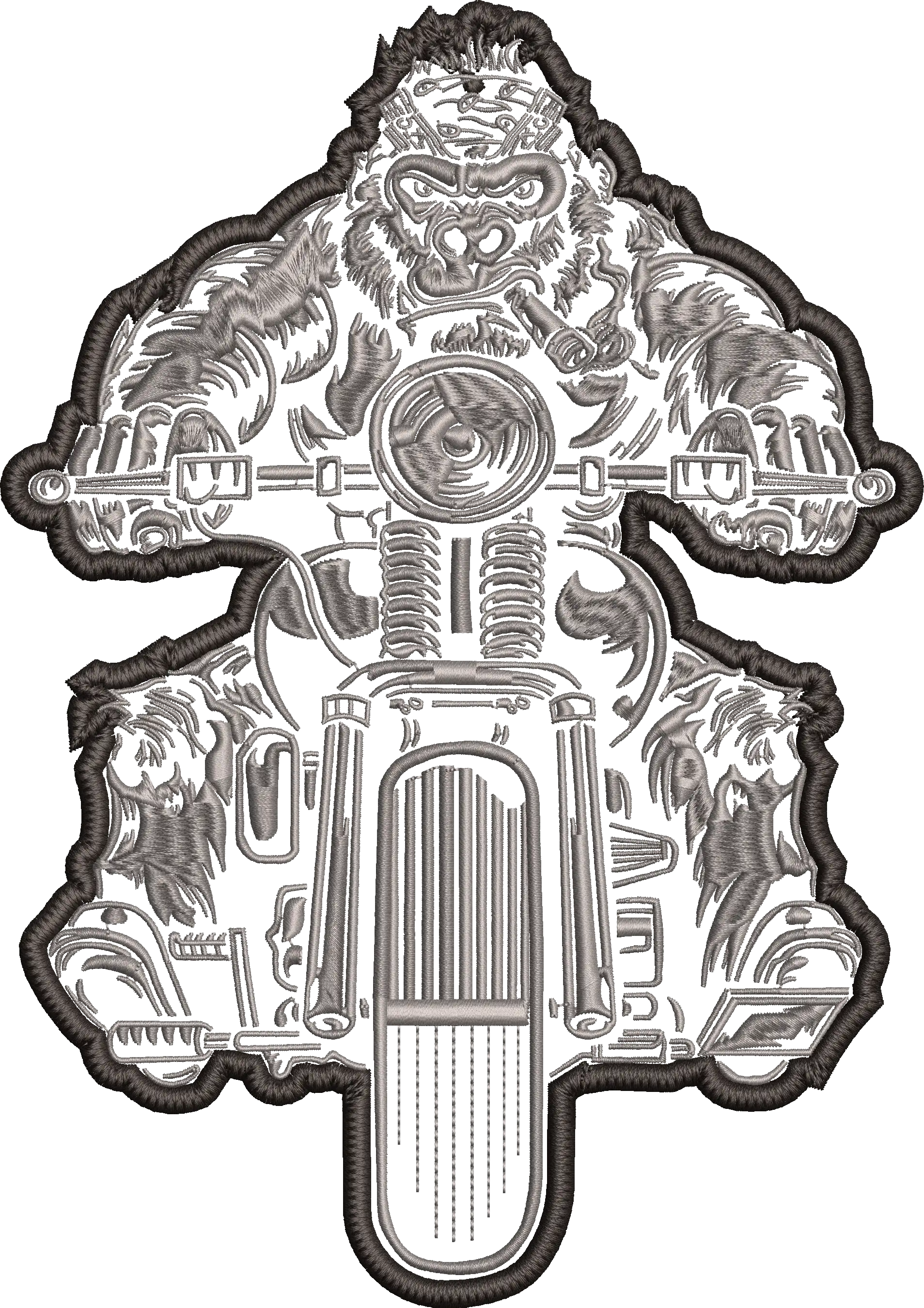 Alternative view of  Embroidered Gorilla Biker Design 