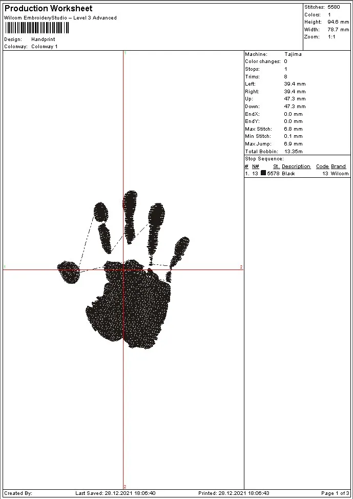 Alternative view of  Paw Print Embroidery Design 