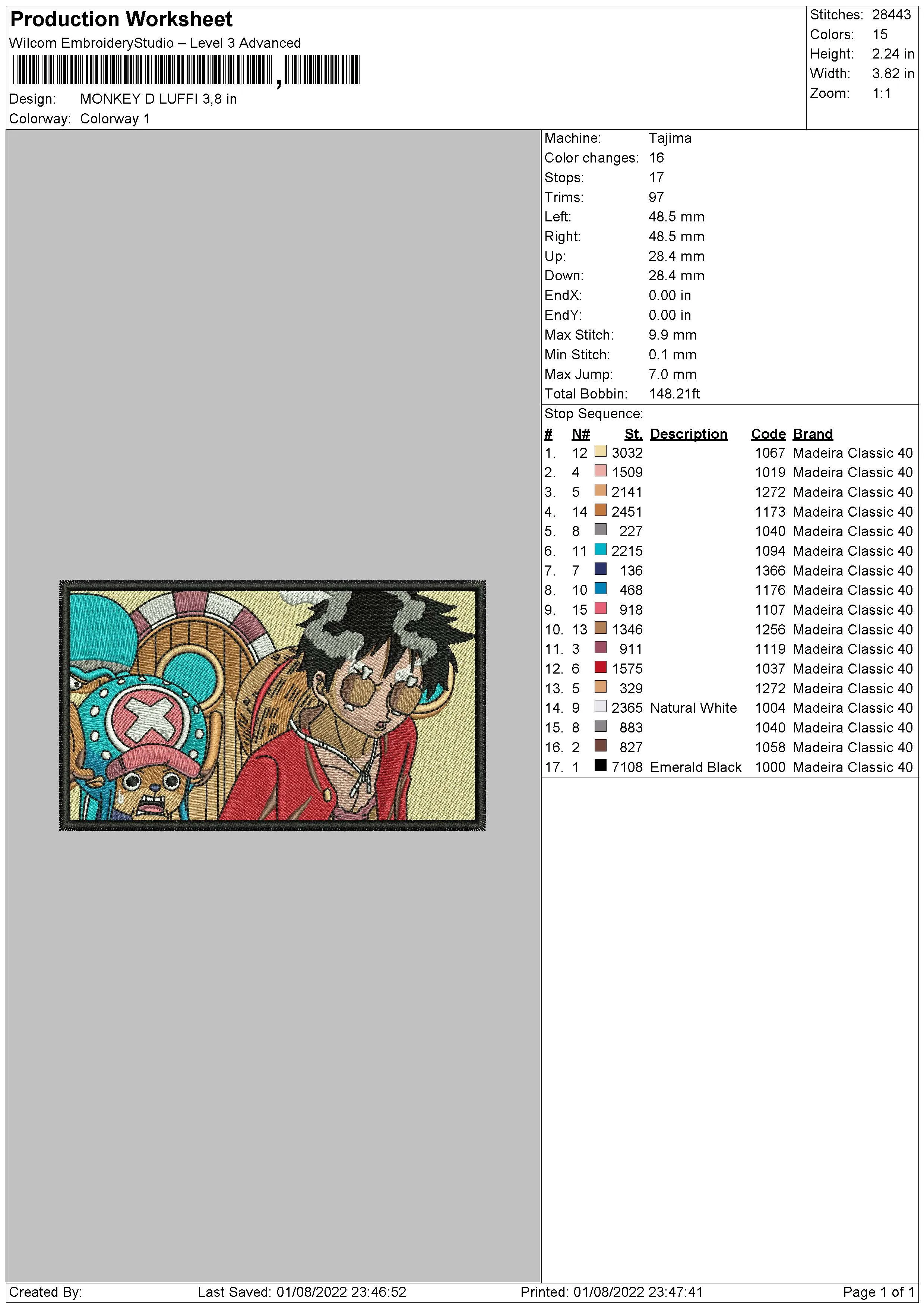Alternative view of  One Piece Embroidered Scene 