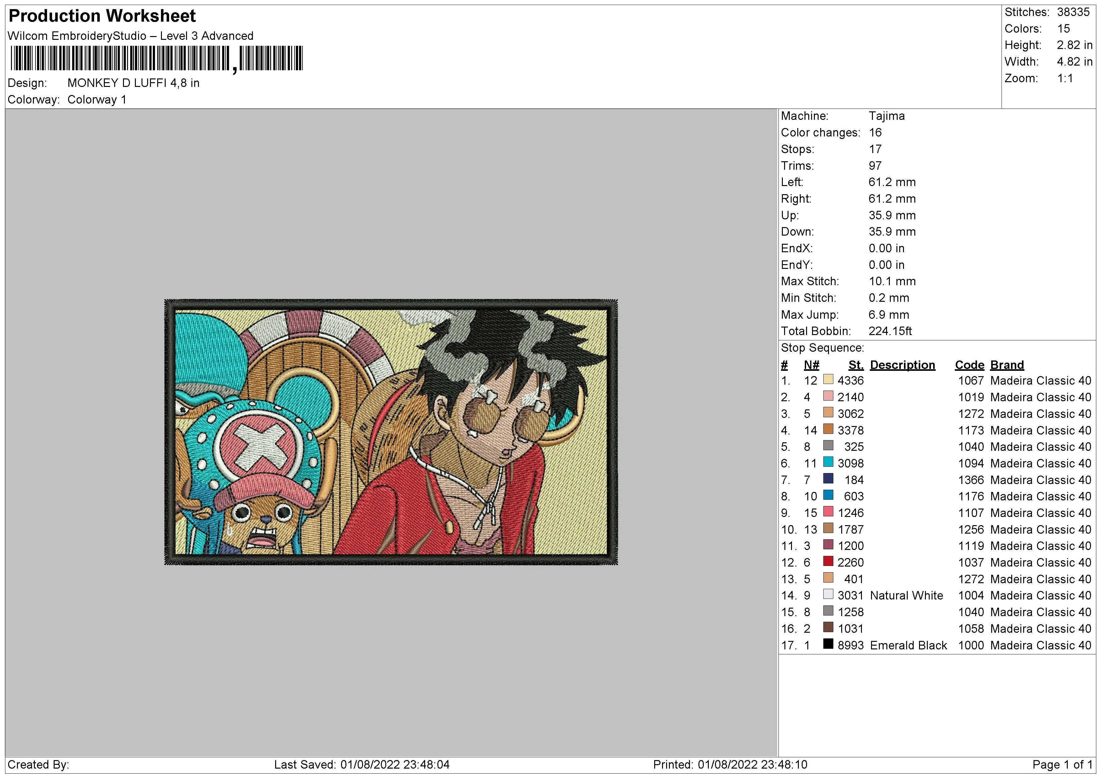 Alternative view of  One Piece Embroidered Scene 