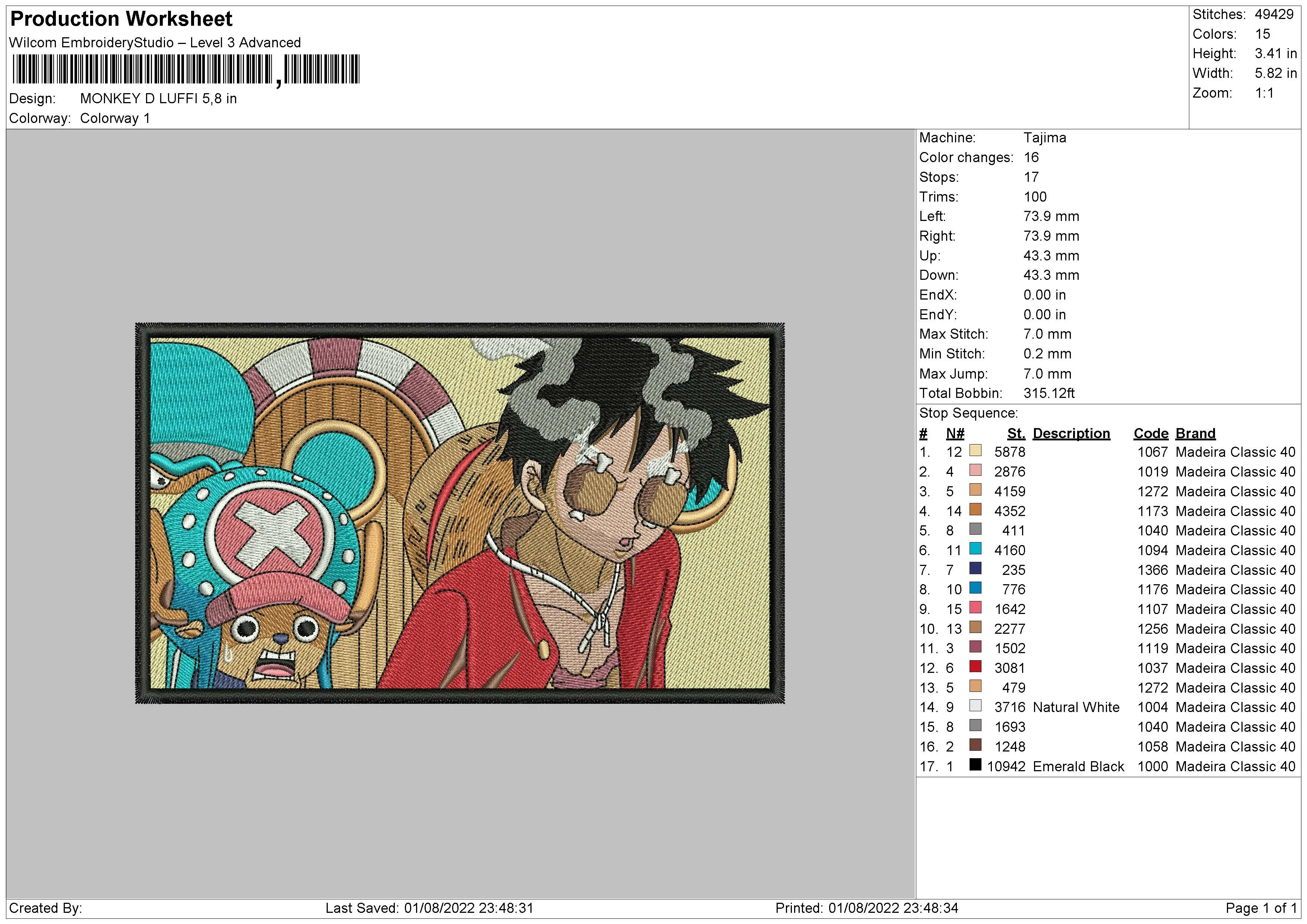 Alternative view of  One Piece Embroidered Scene 