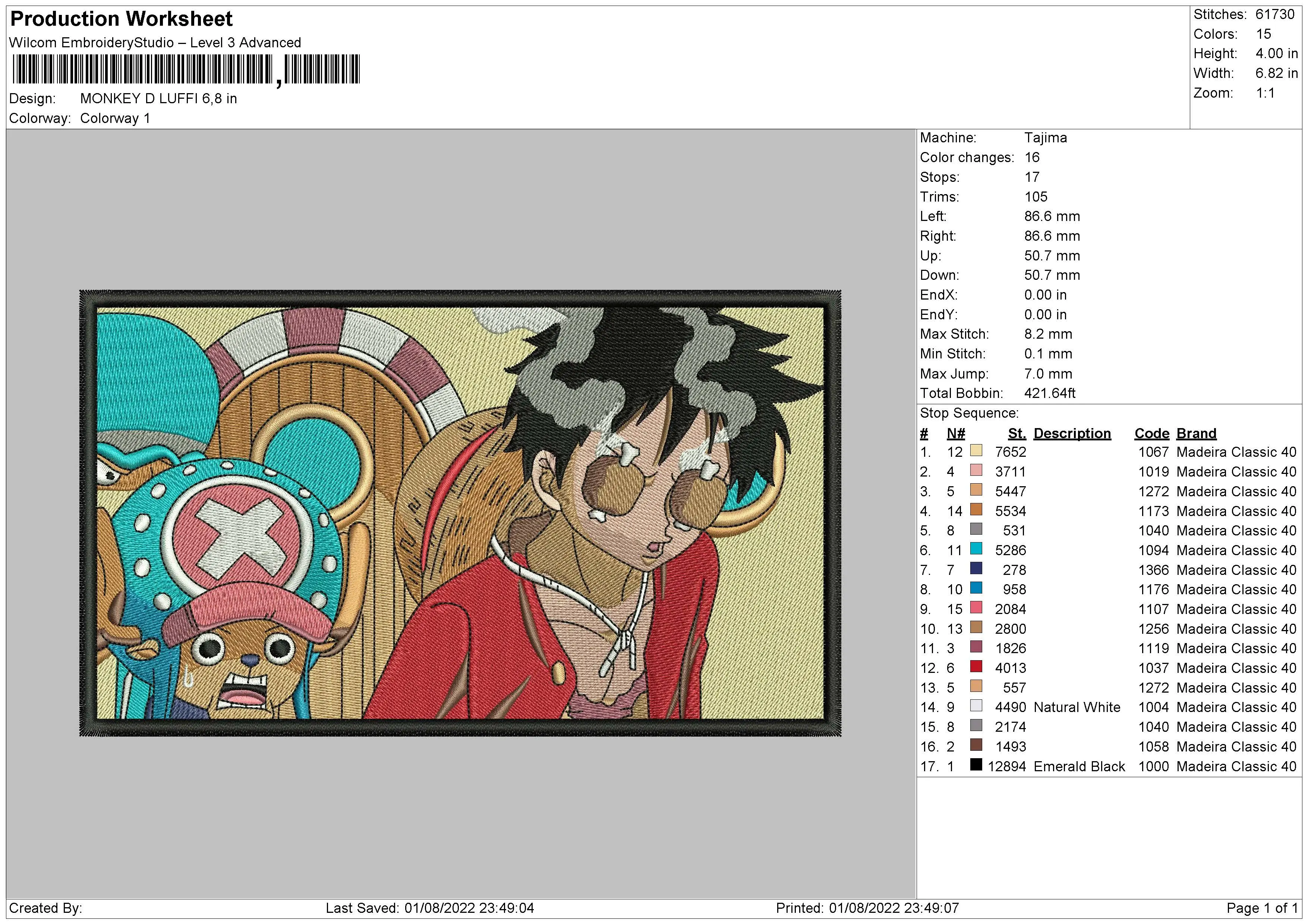 Alternative view of  One Piece Embroidered Scene 
