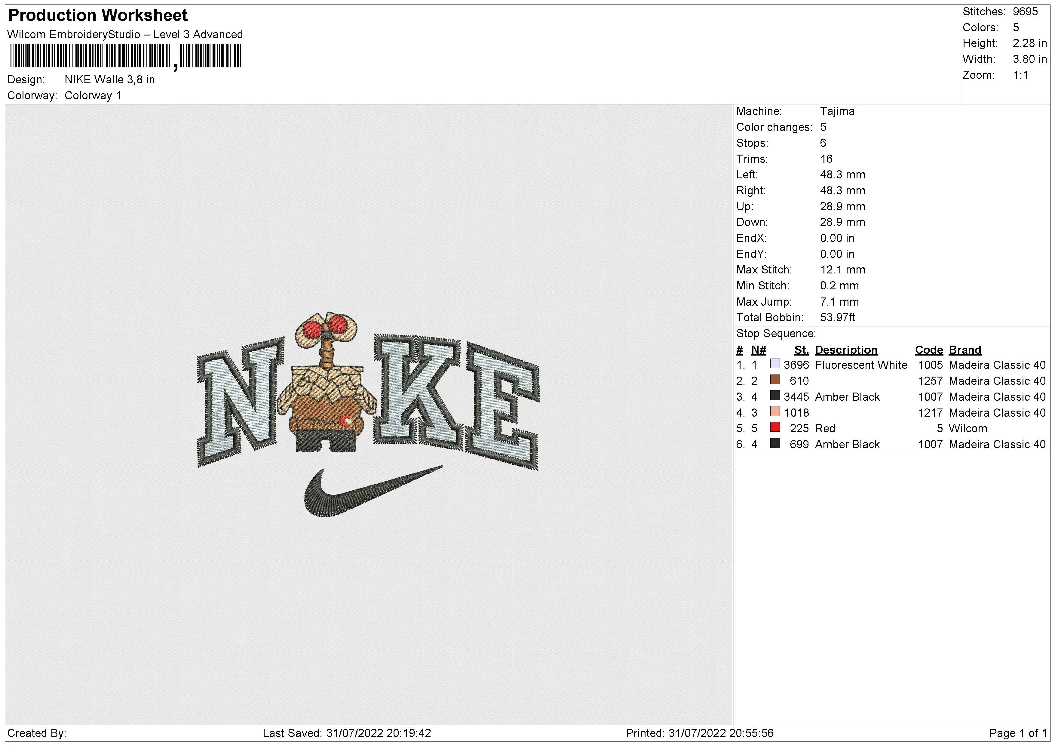 Alternative view of  Embroidered Wall-E with Nike Logo 