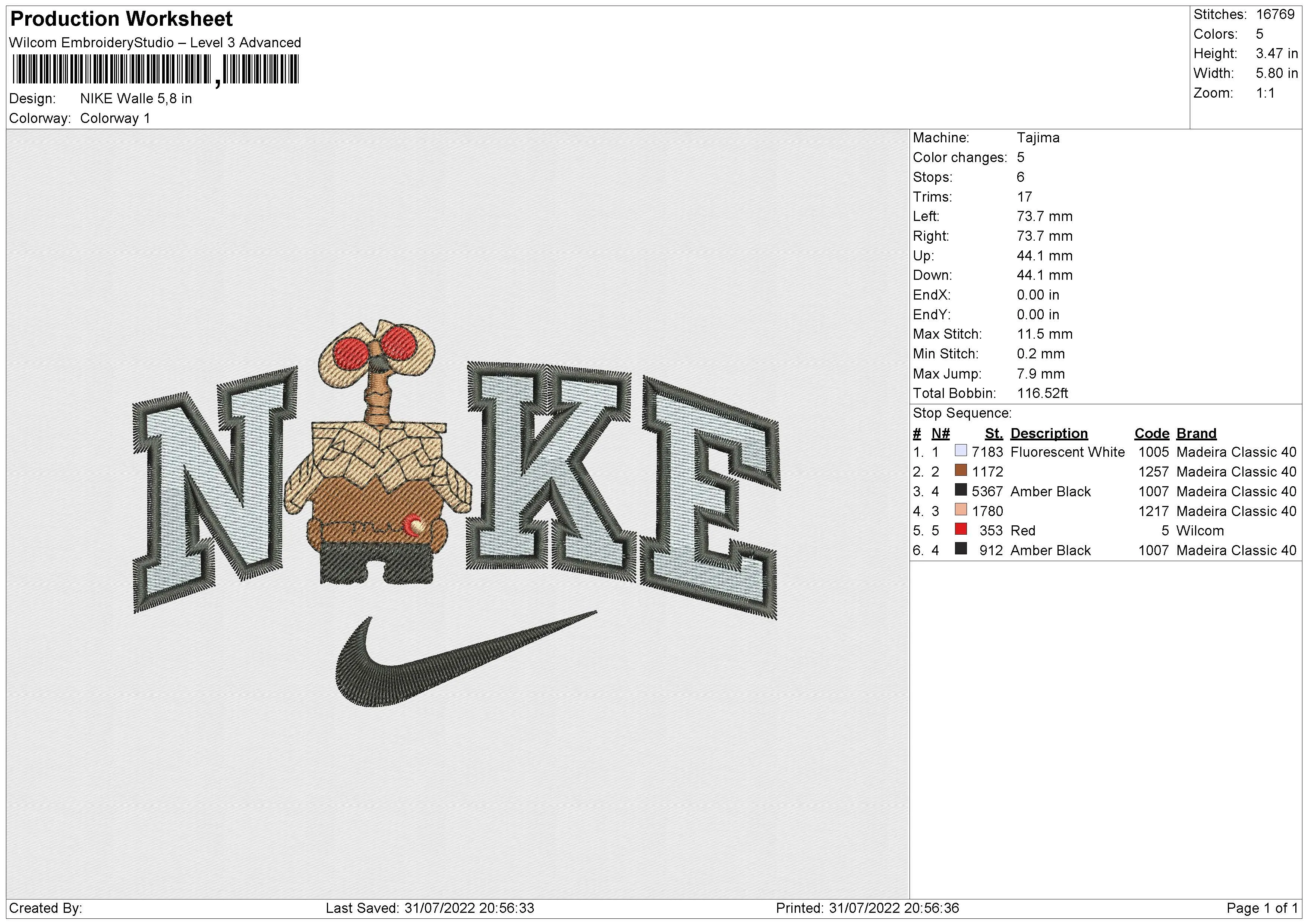 Alternative view of  Embroidered Wall-E with Nike Logo 