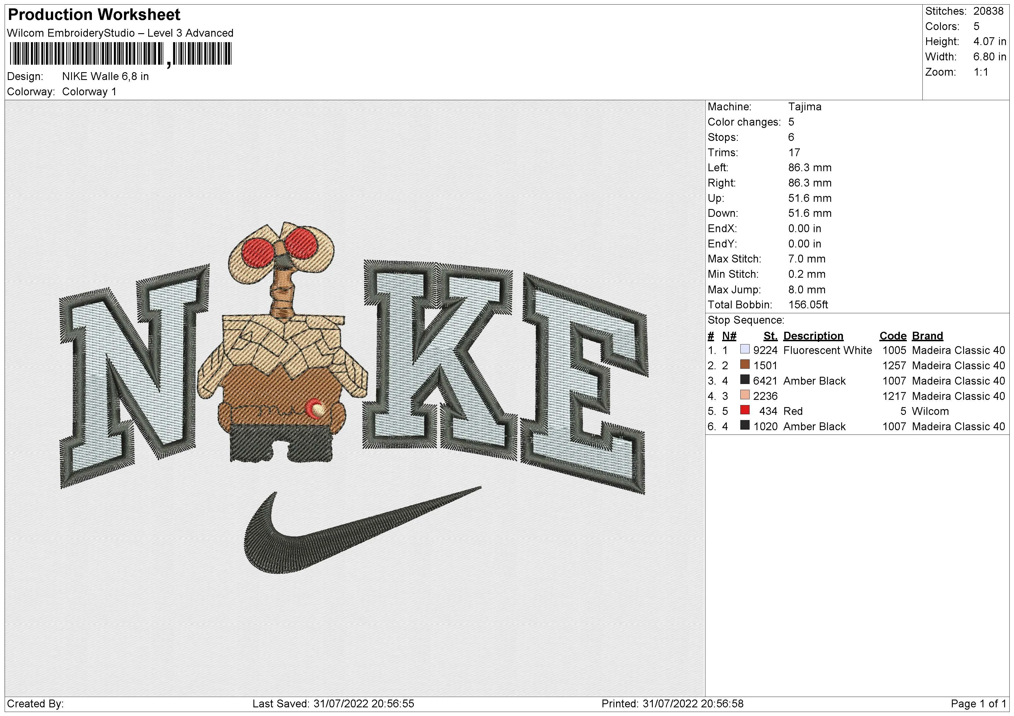 Alternative view of  Embroidered Wall-E with Nike Logo 