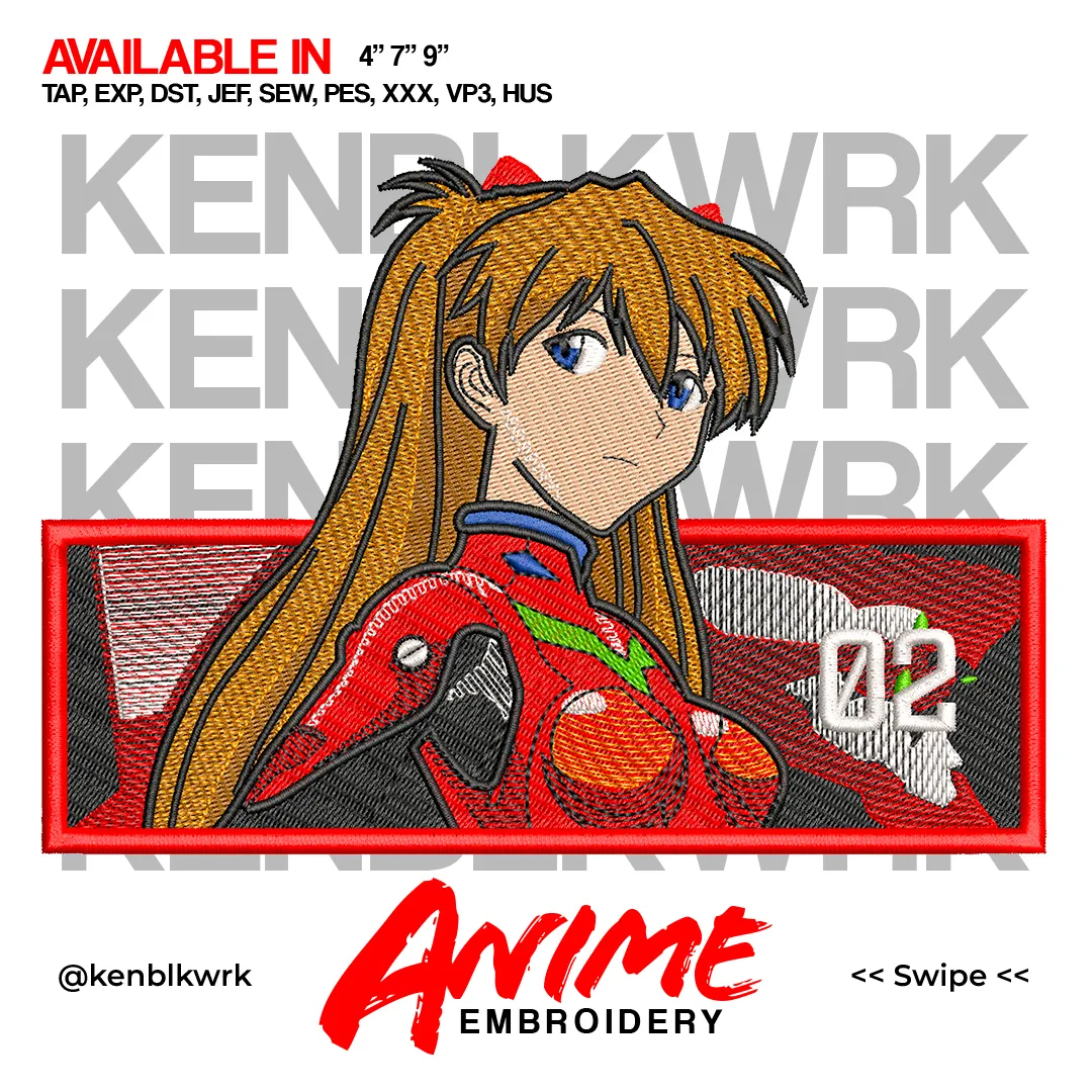 Alternative view of  Asuka Langley Soryu Embroidered Portrait 