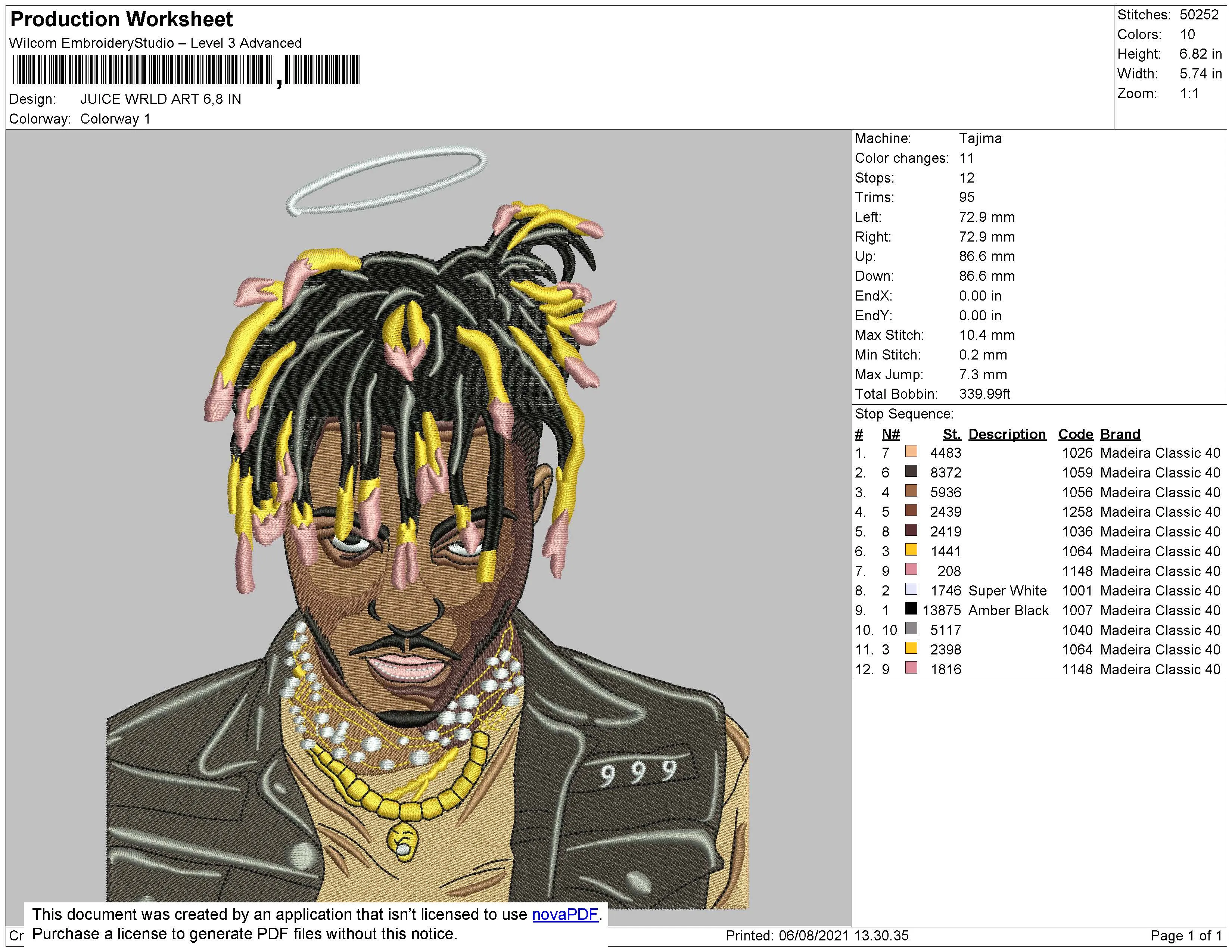 Alternative view of  Embroidered Rapper Portrait 