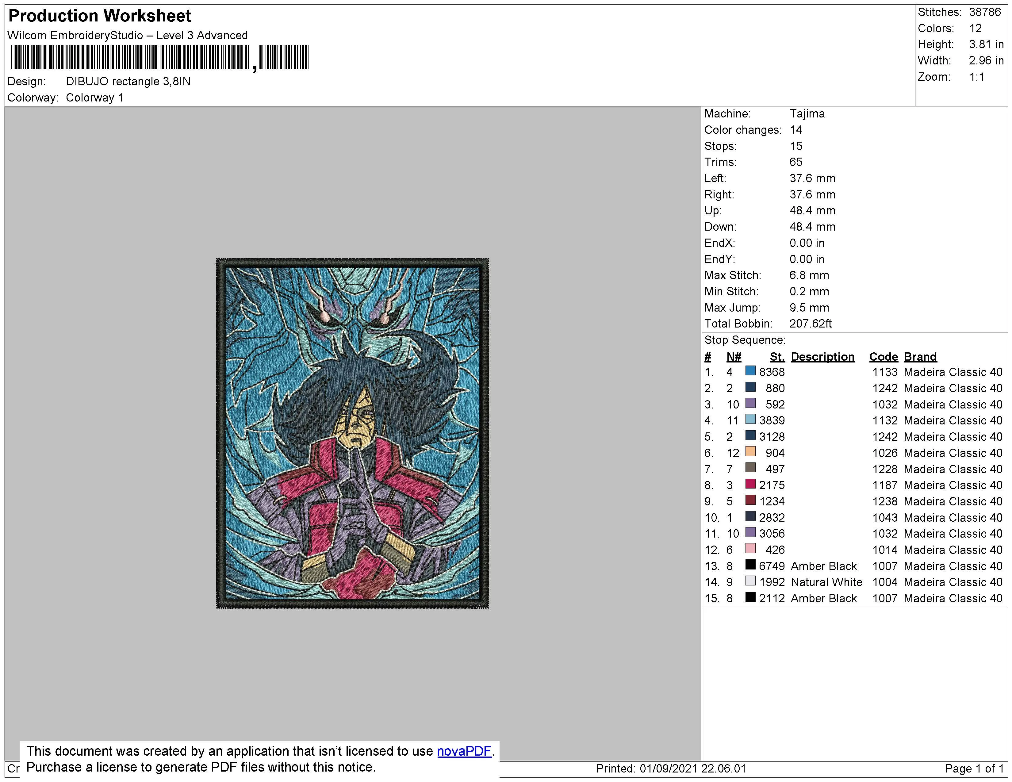 Alternative view of  Naruto Embroidered Artwork 