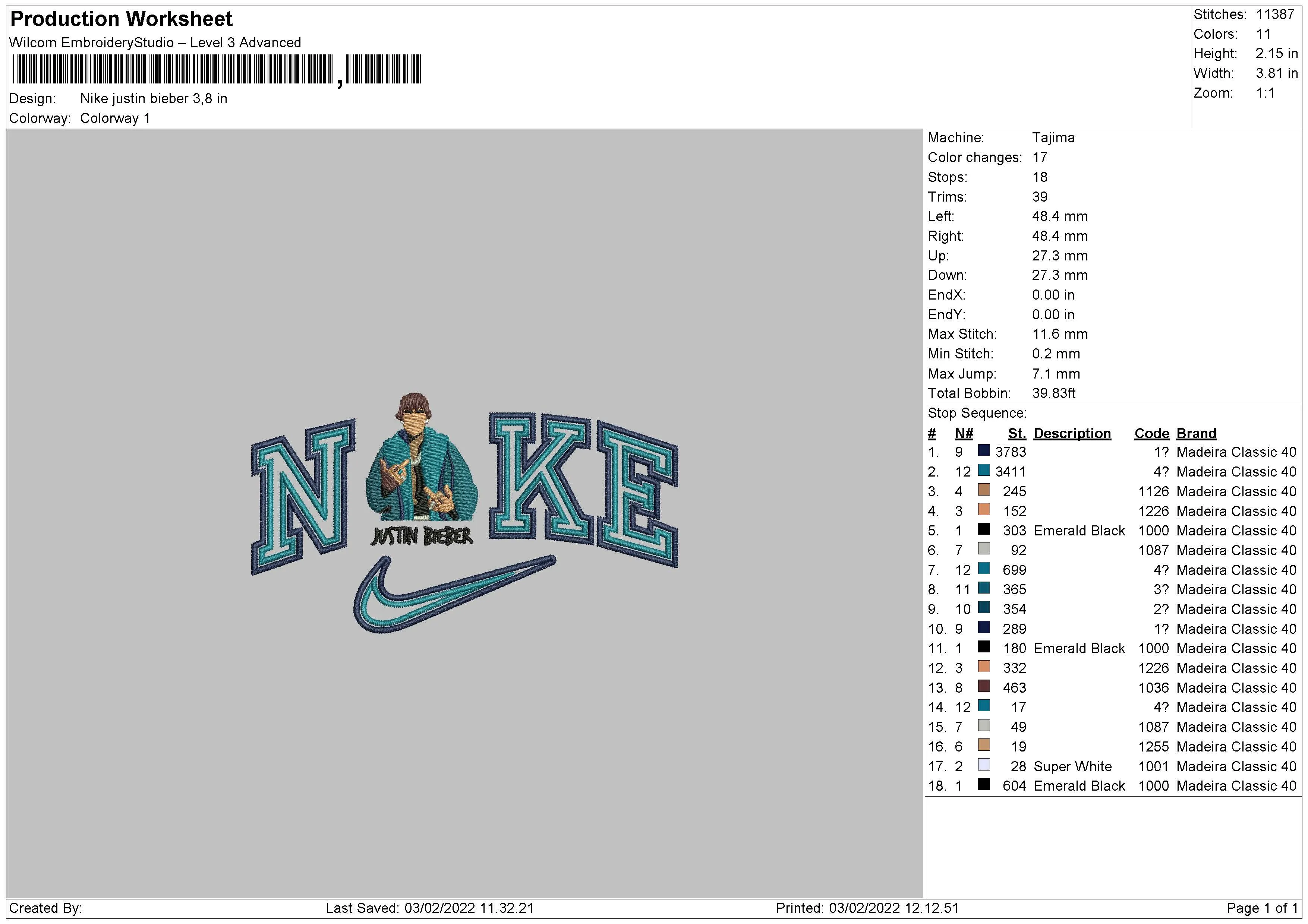 Alternative view of  Justin Bieber Nike Embroidery 