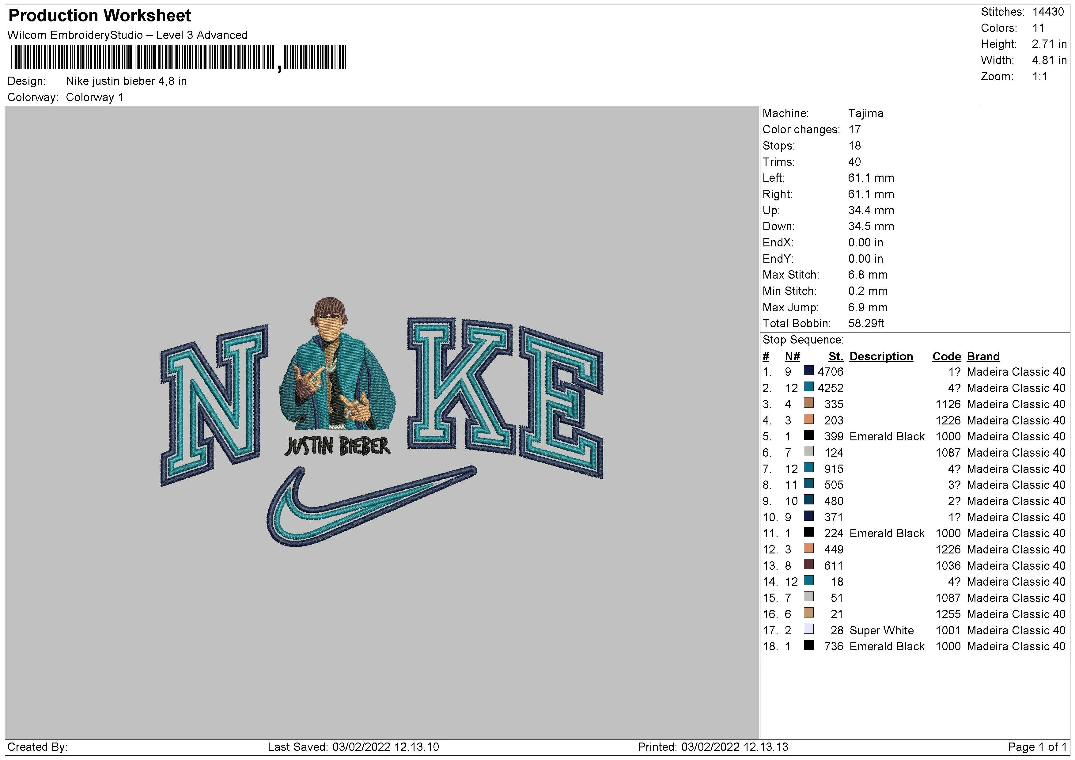 Alternative view of  Justin Bieber Nike Embroidery 