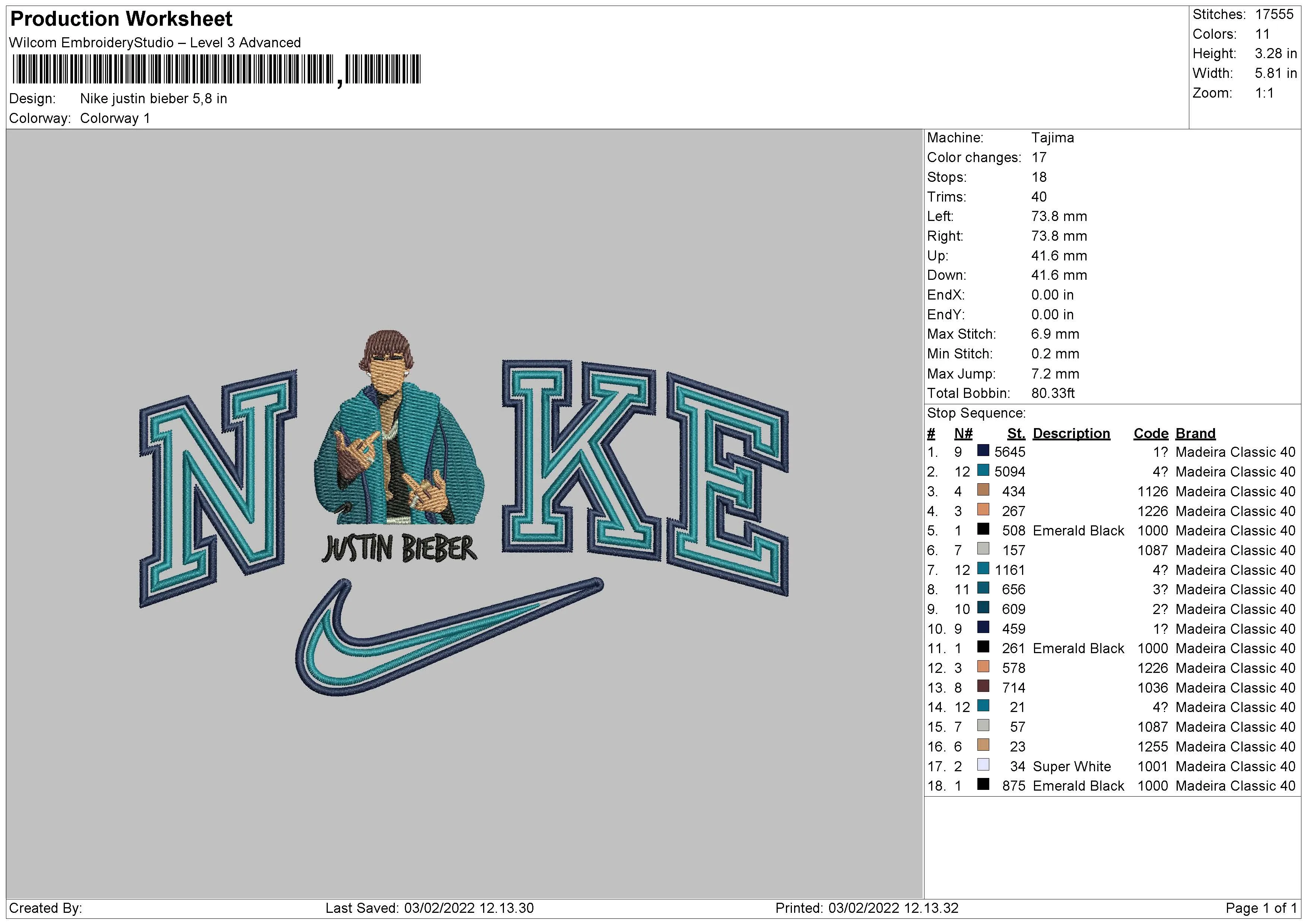 Alternative view of  Justin Bieber Nike Embroidery 