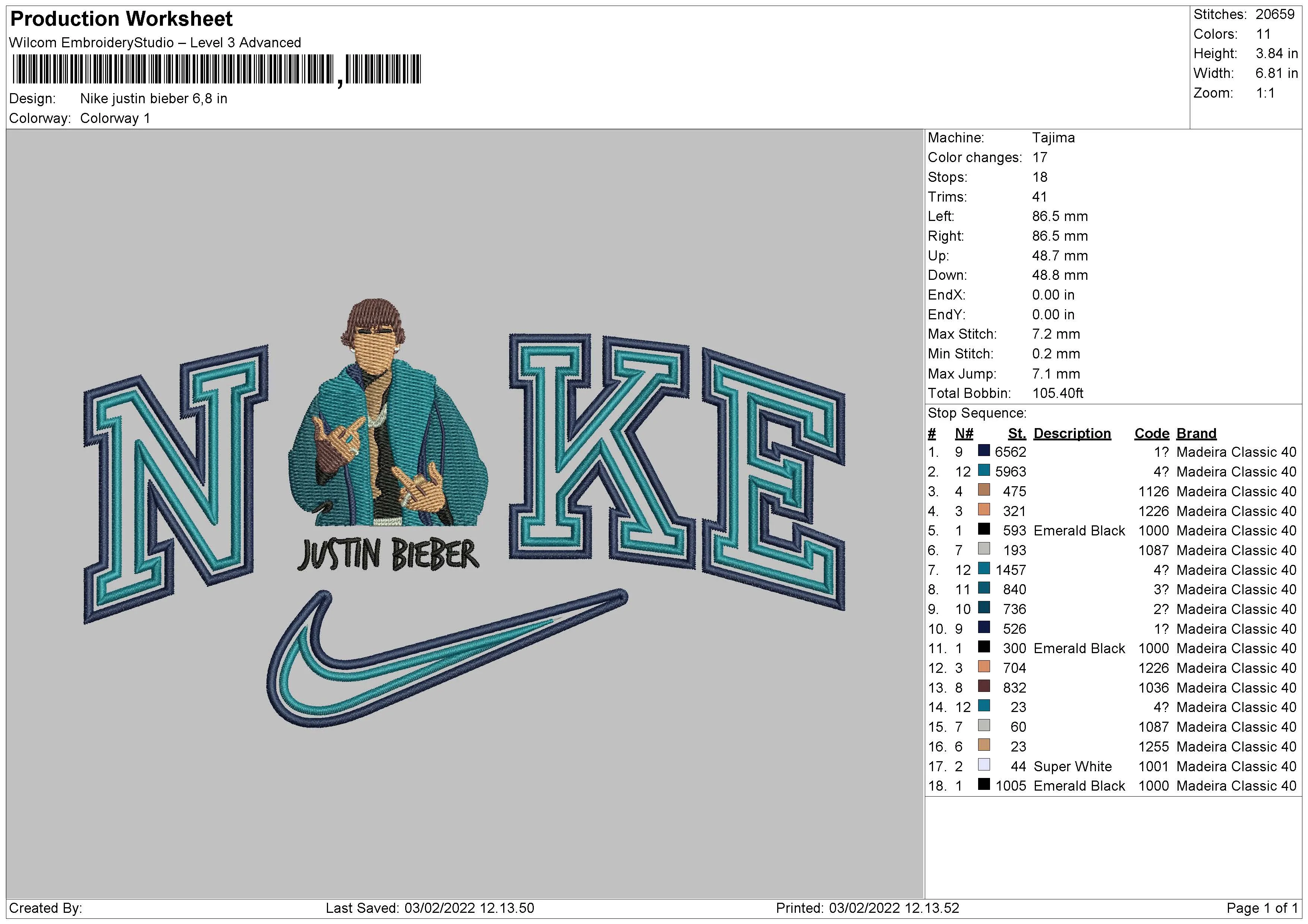 Alternative view of  Justin Bieber Nike Embroidery 