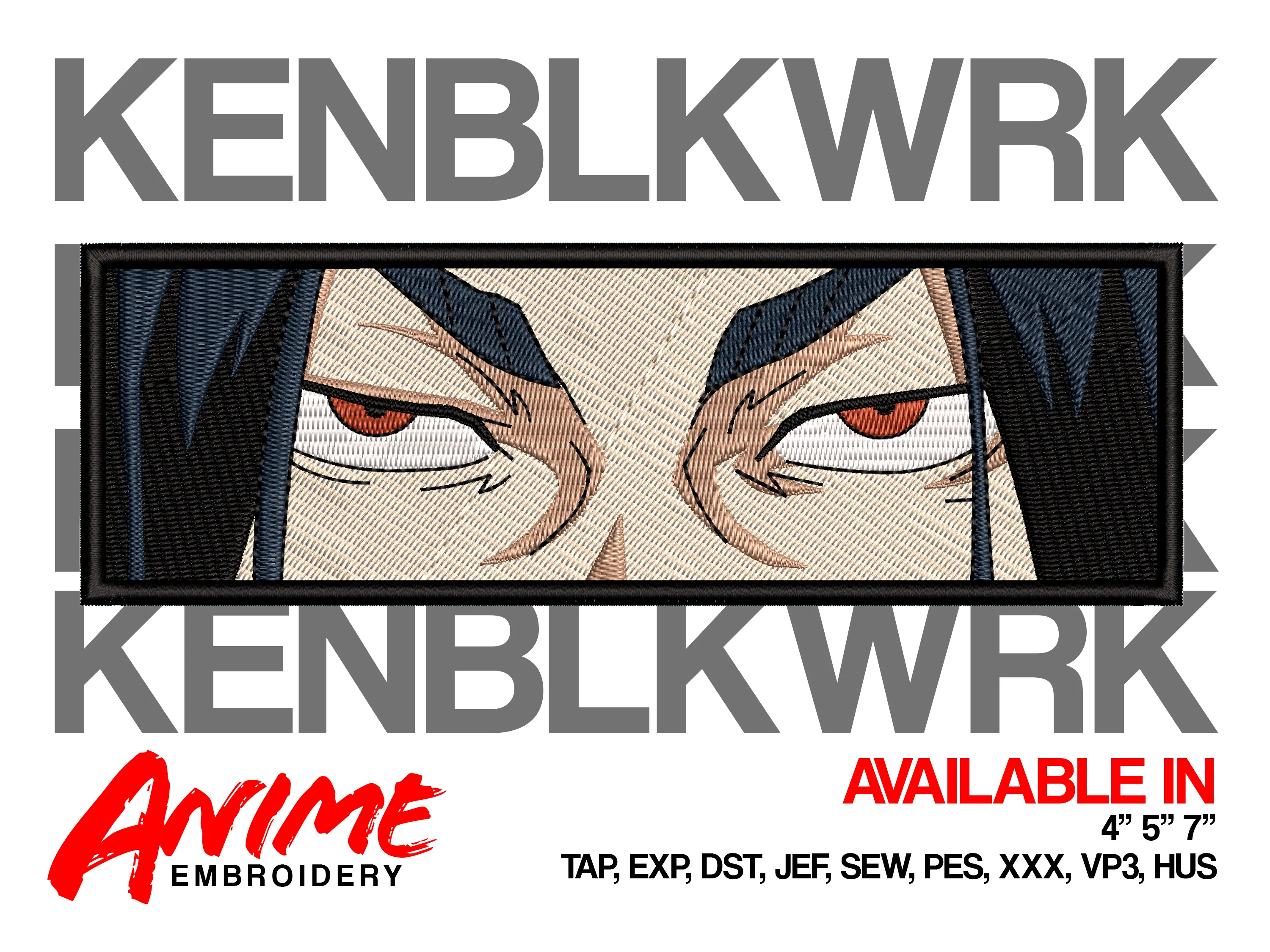 Alternative view of  Intense Anime Eyes Embroidery Design 