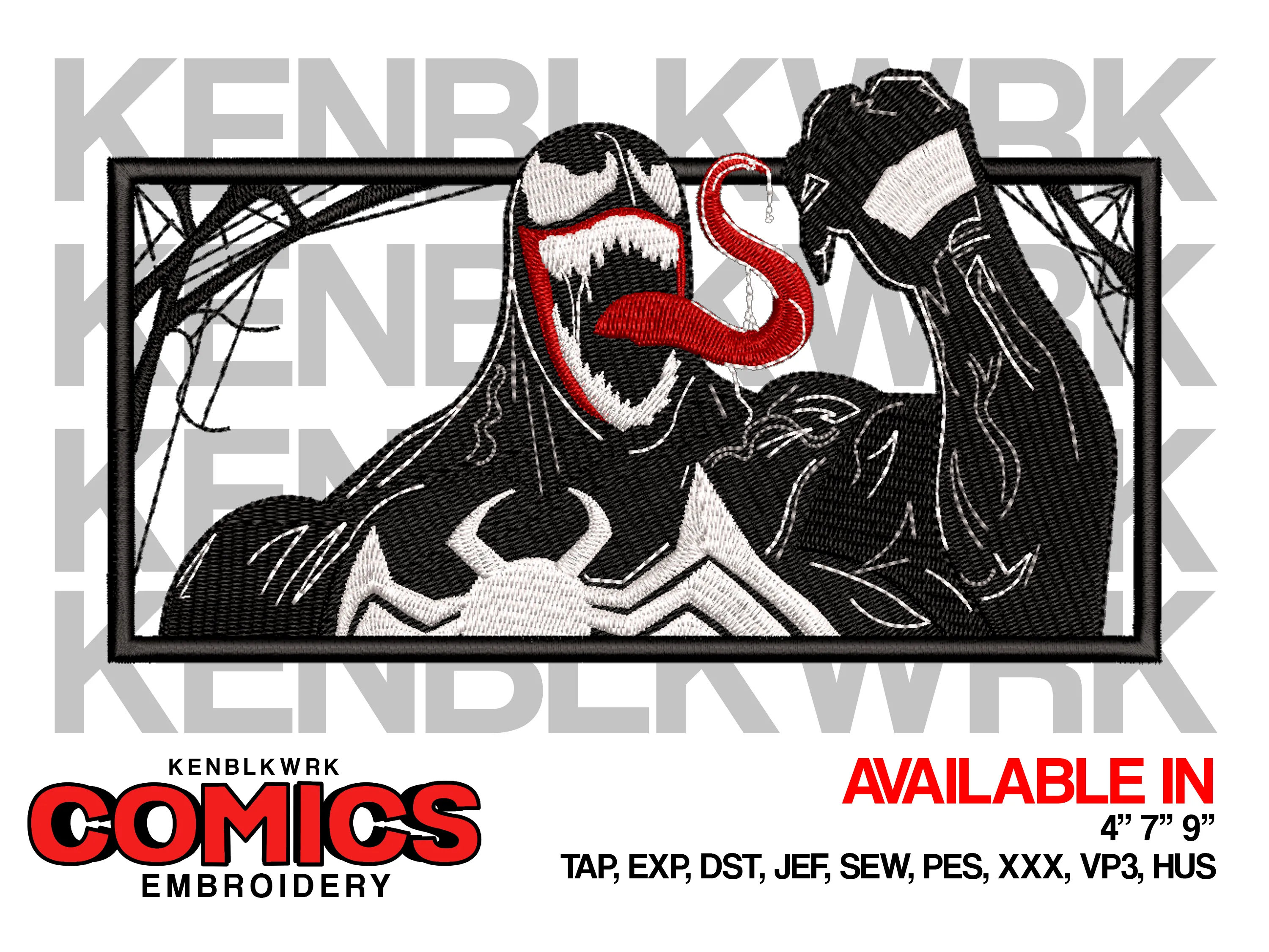 Alternative view of  Venom Embroidered Comic Art 