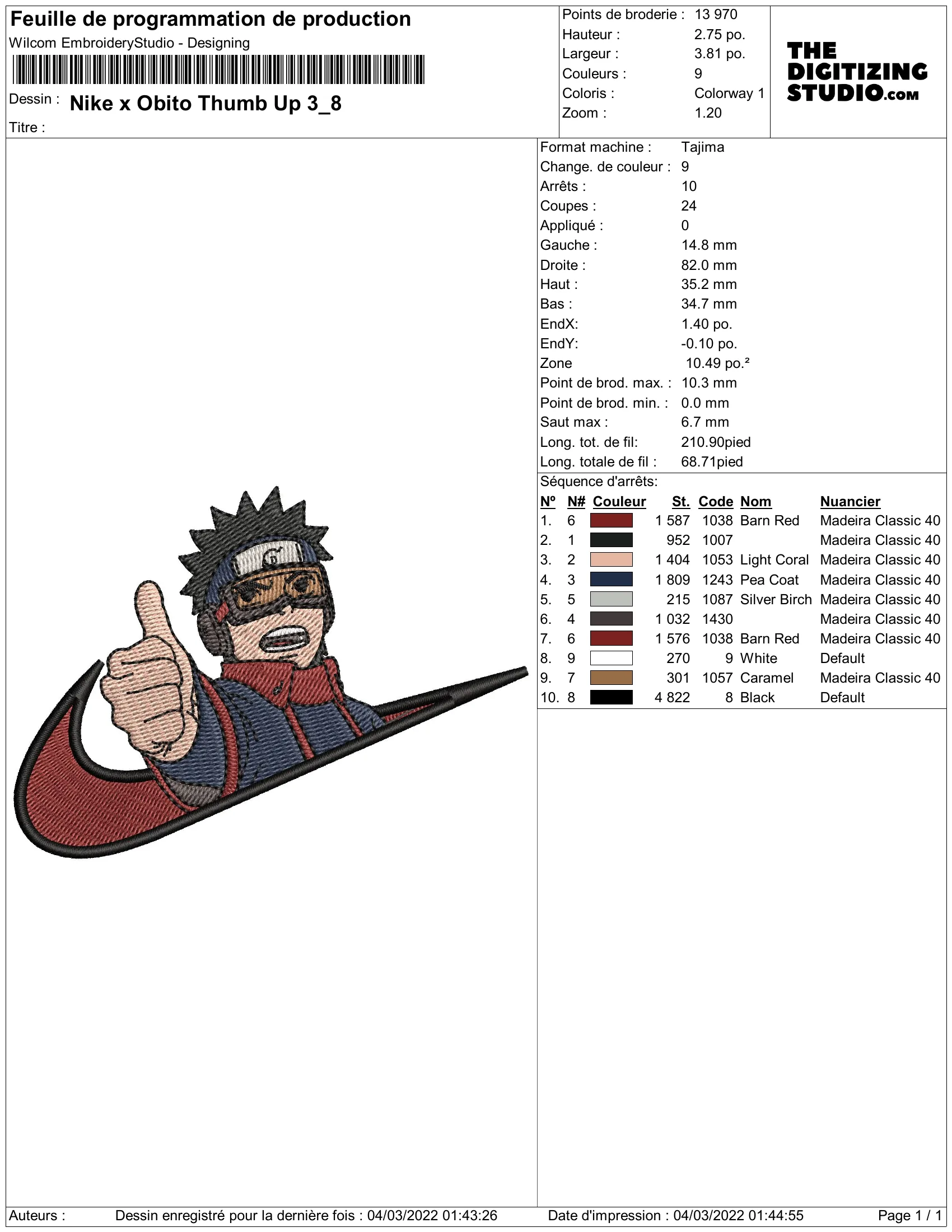 Alternative view of  Nike x Obito Thumb Up Embroidery 