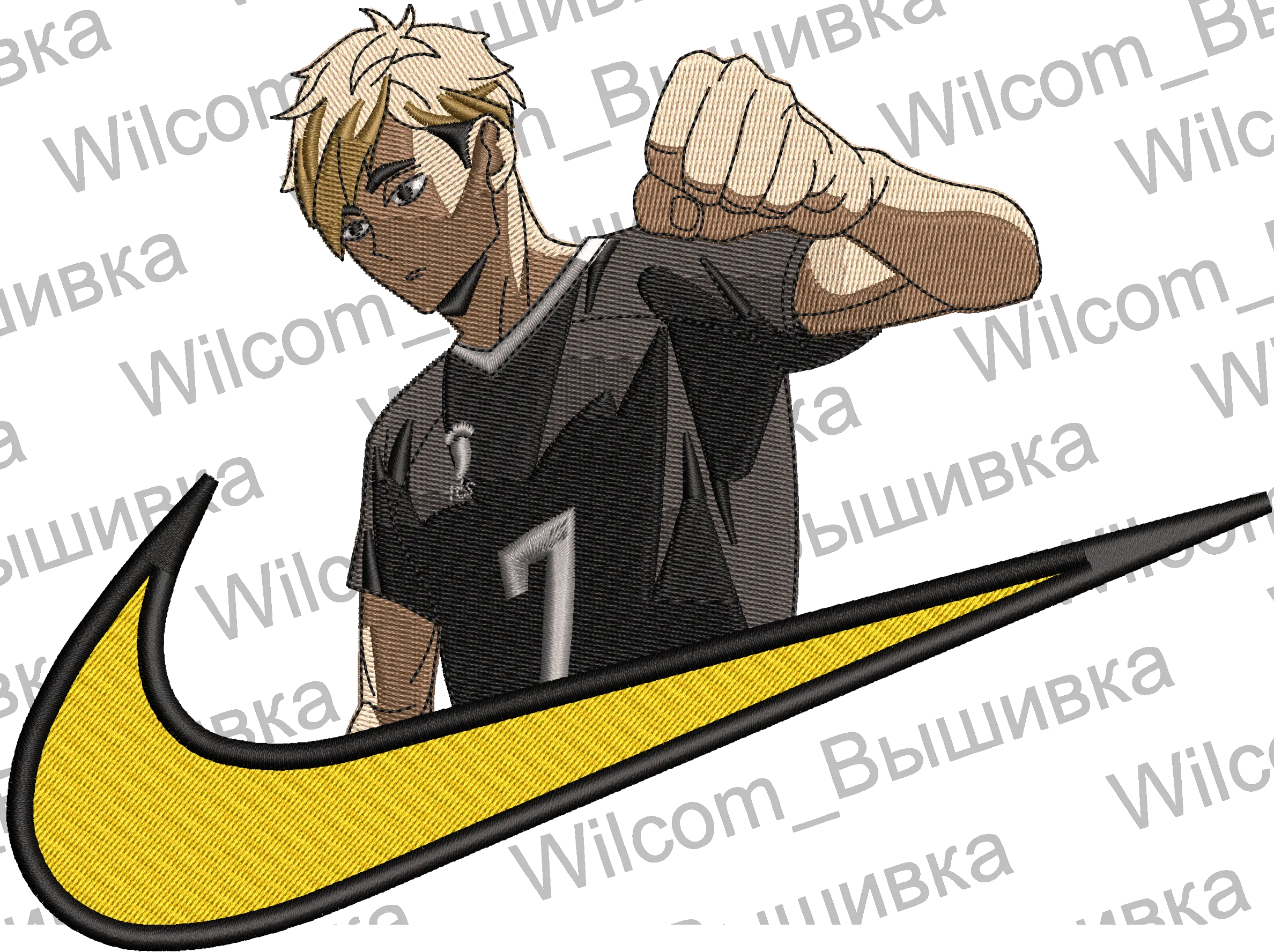 Alternative view of  Embroidered Anime Character with Logo 