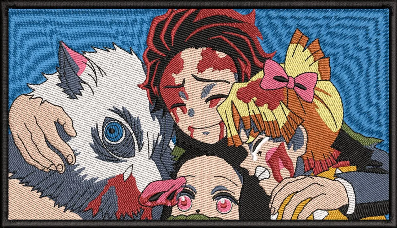 Alternative view of  Demon Slayer Embroidered Group Hug 