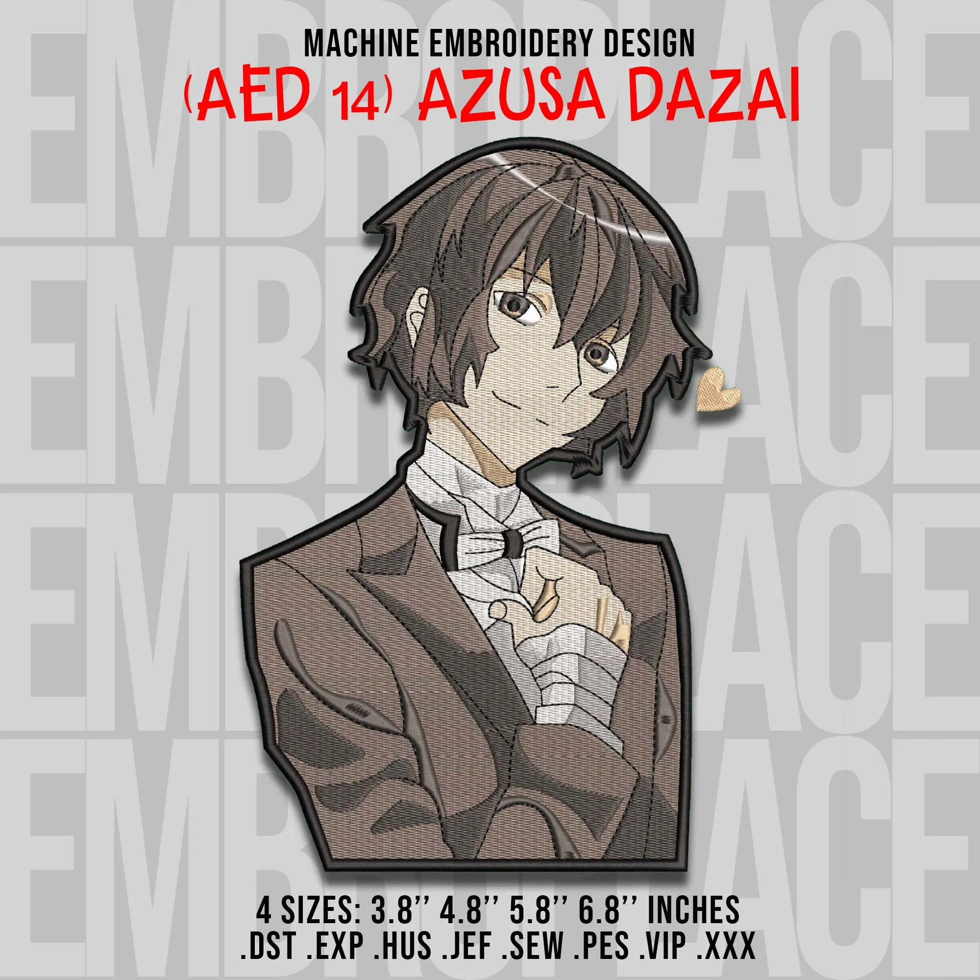 Alternative view of  Embroidered Azusa Dazai Portrait 