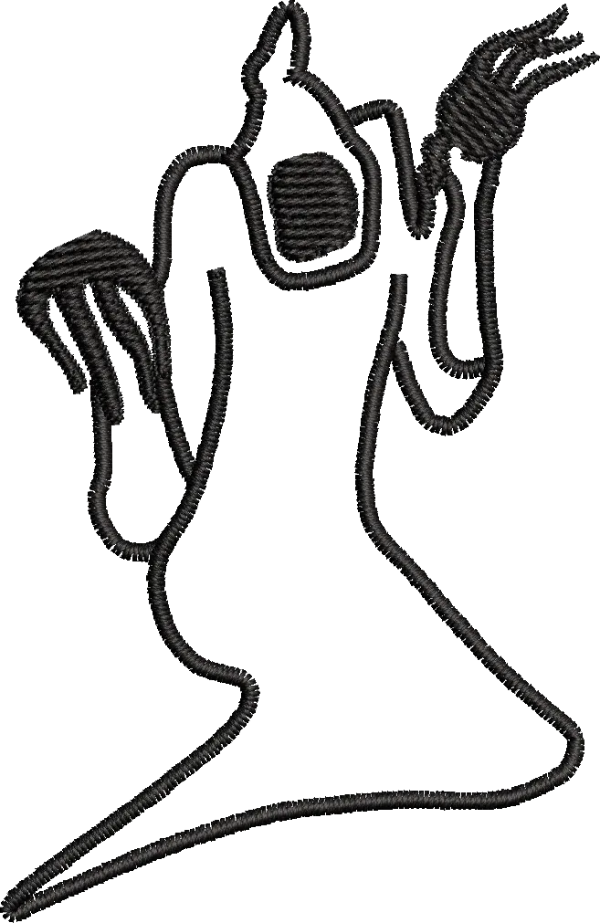 Alternative view of  Spooky Ghost Outline Embroidery Design 