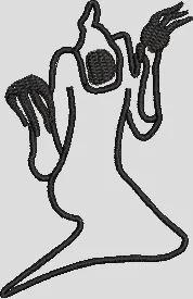Alternative view of  Spooky Ghost Outline Embroidery Design 