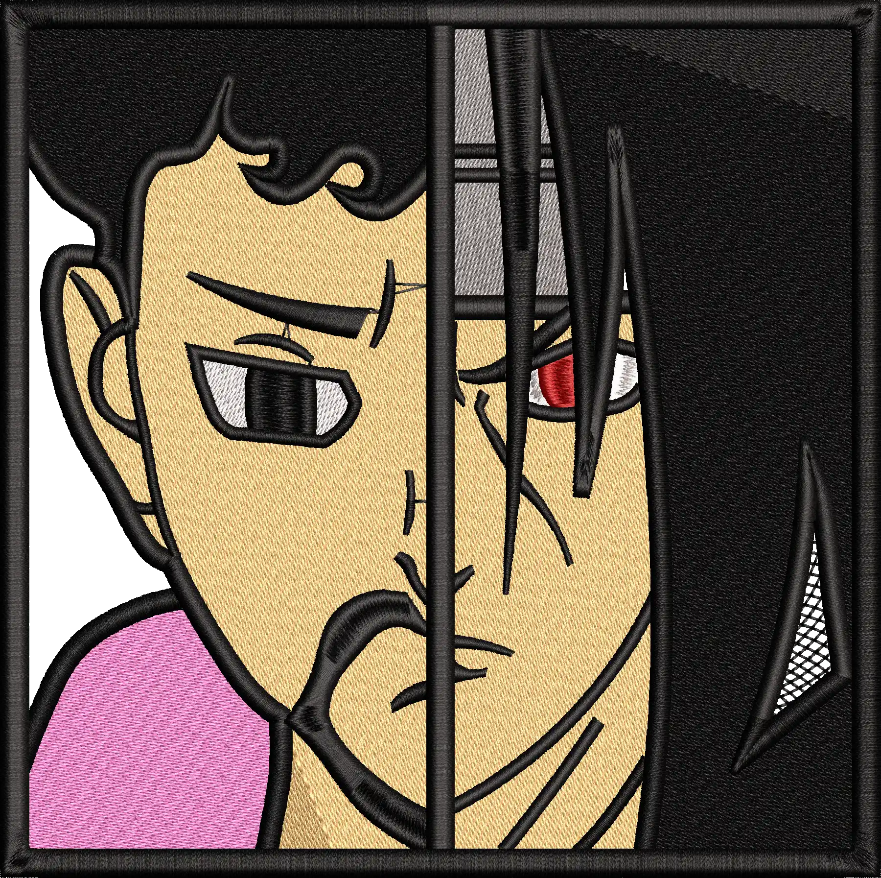 Alternative view of  Embroidered Split Face Design 