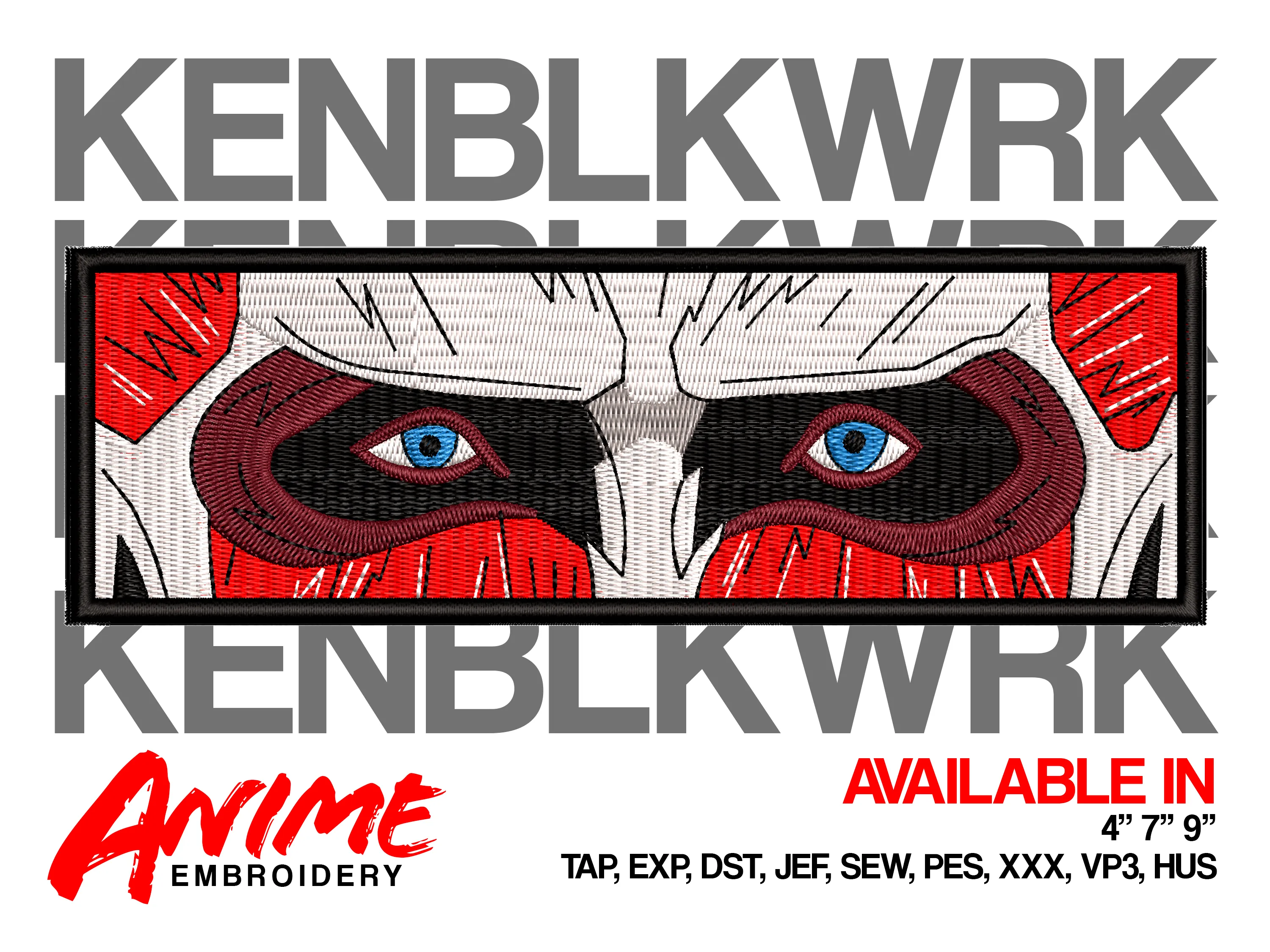 Alternative view of  Embroidered Attack on Titan Eyes 