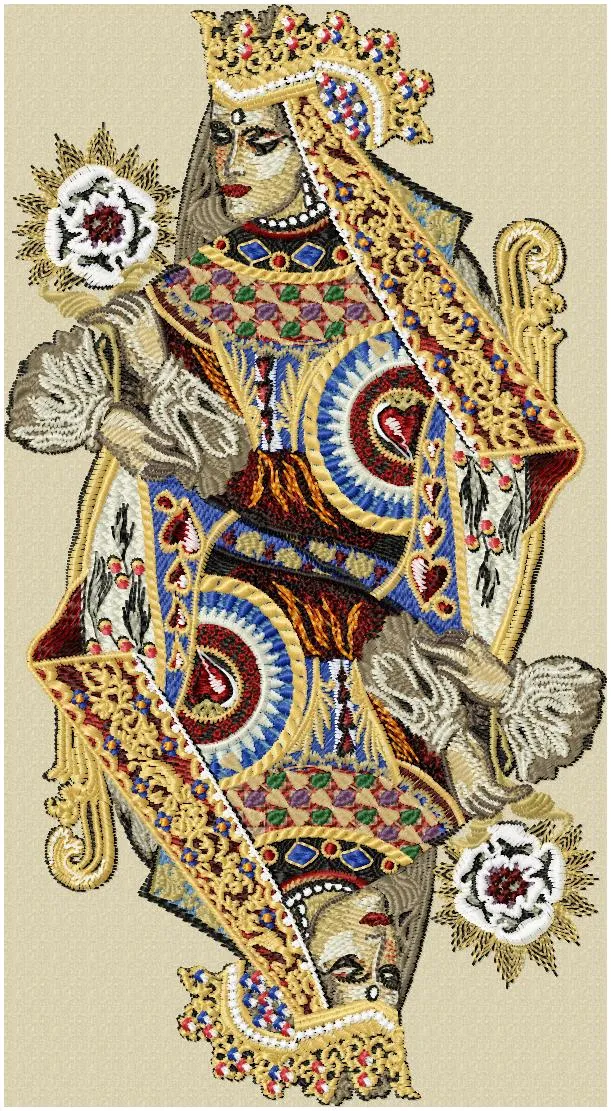Alternative view of  Embroidered Queen of Hearts Card 
