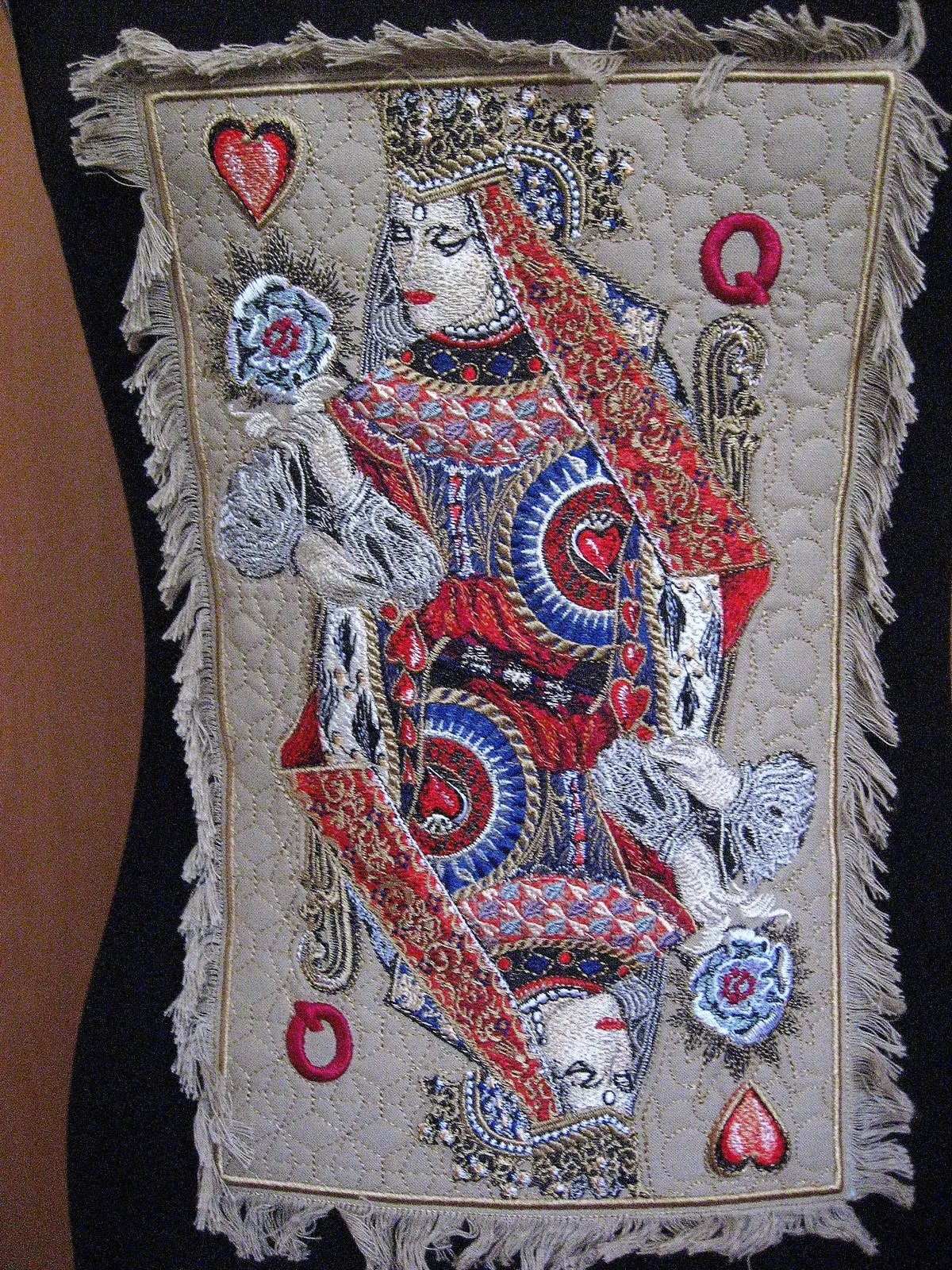 Alternative view of  Embroidered Queen of Hearts Card 