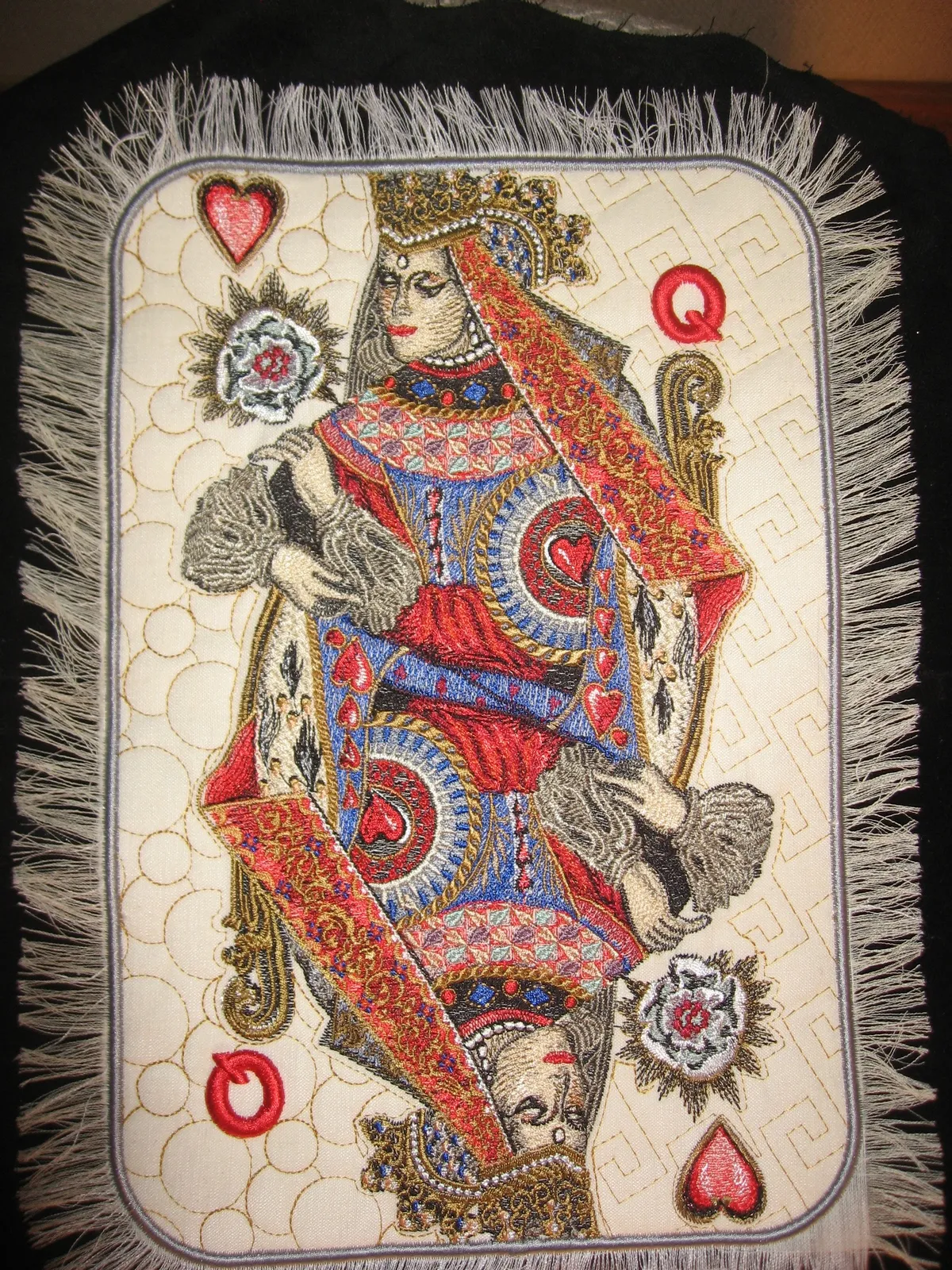 Alternative view of  Embroidered Queen of Hearts Card 