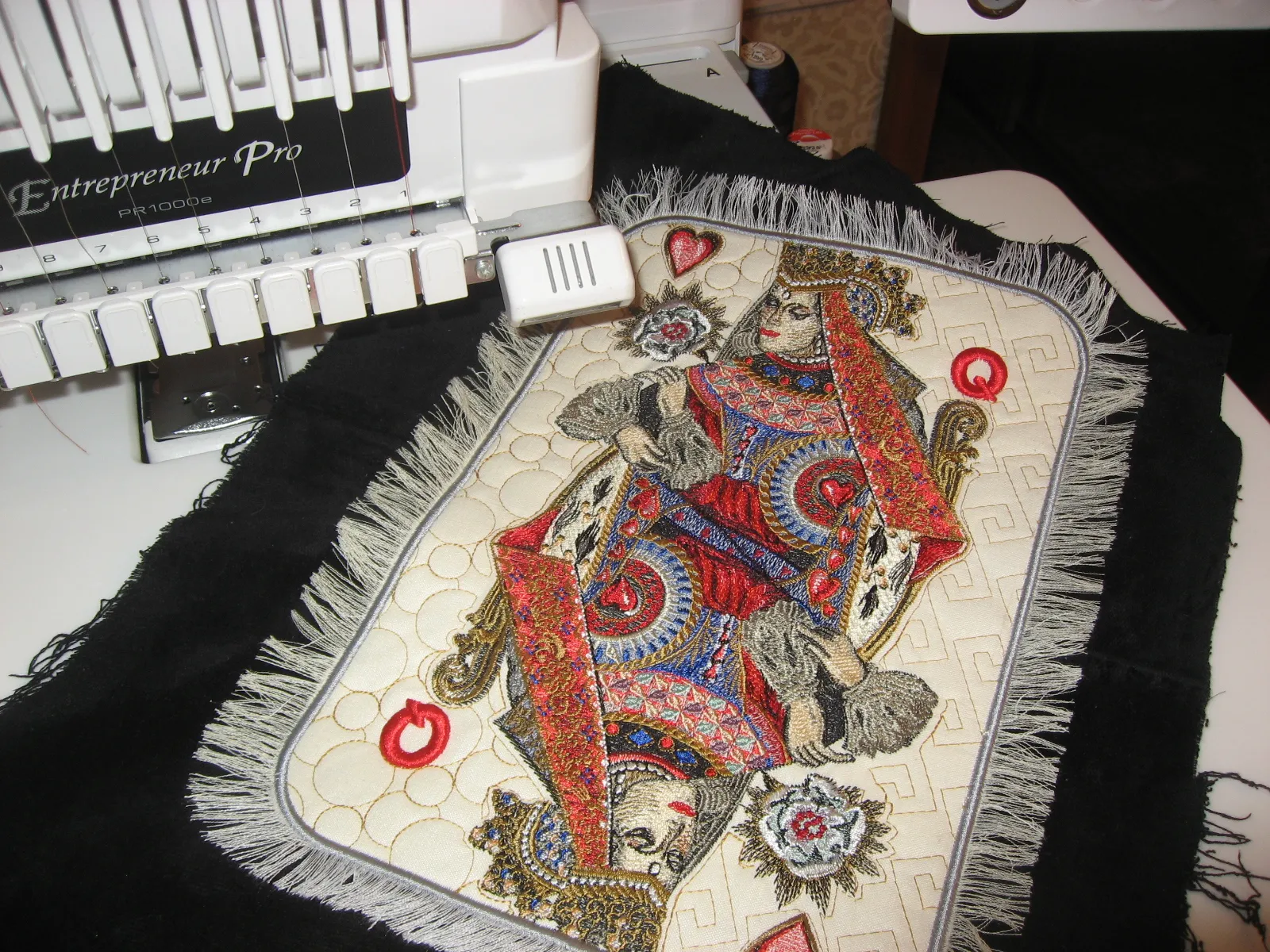 Alternative view of  Embroidered Queen of Hearts Card 
