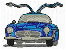 Alternative view of  Vintage Car with Gull-Wing Doors Embroidery 