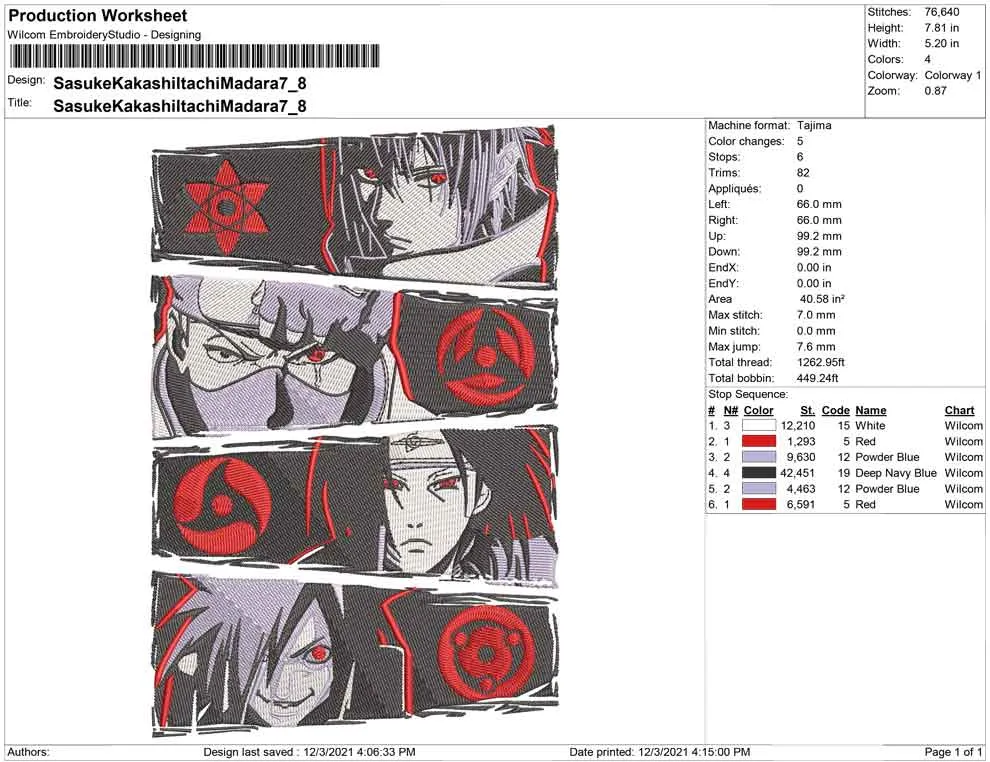Alternative view of  Embroidered Naruto Sharingan Eyes 
